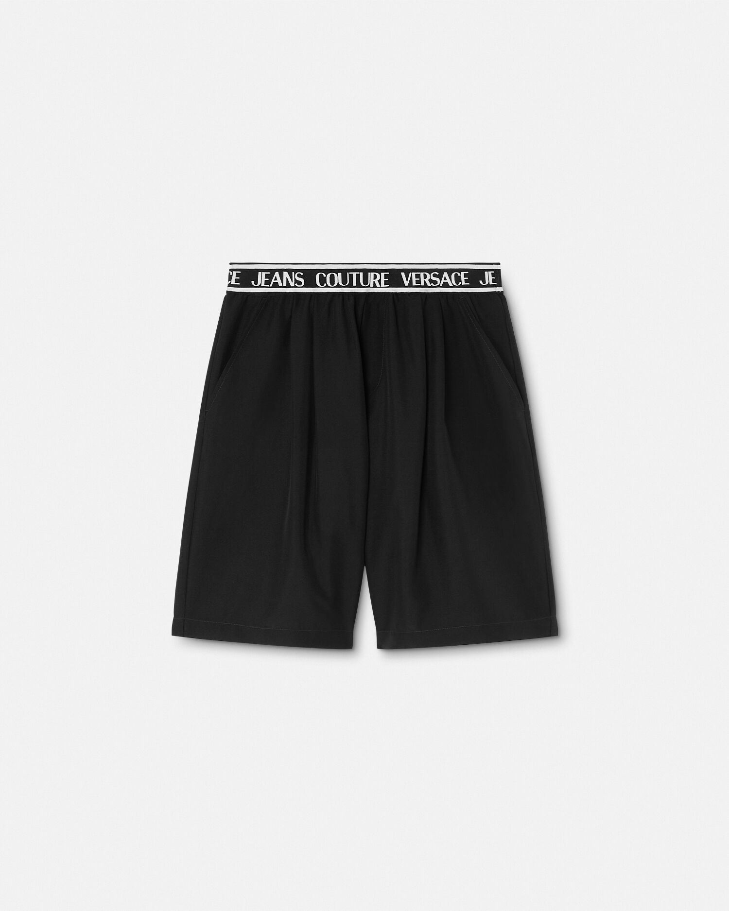 テクニカル ロゴ ショートパンツ ブラック,プリント | VERSACE JP