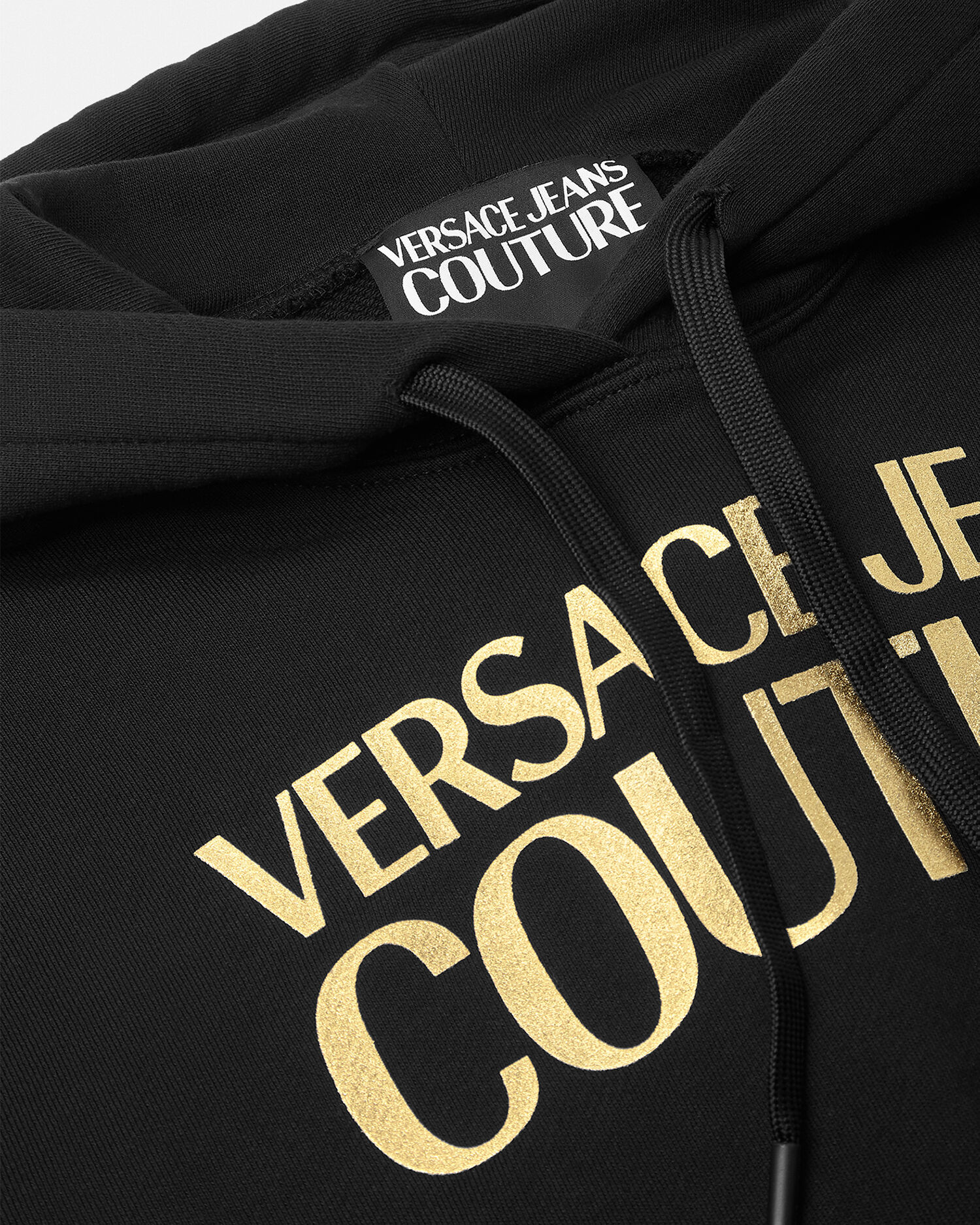 ロゴ クロップ フーディ ブラック,ゴールド | VERSACE JP