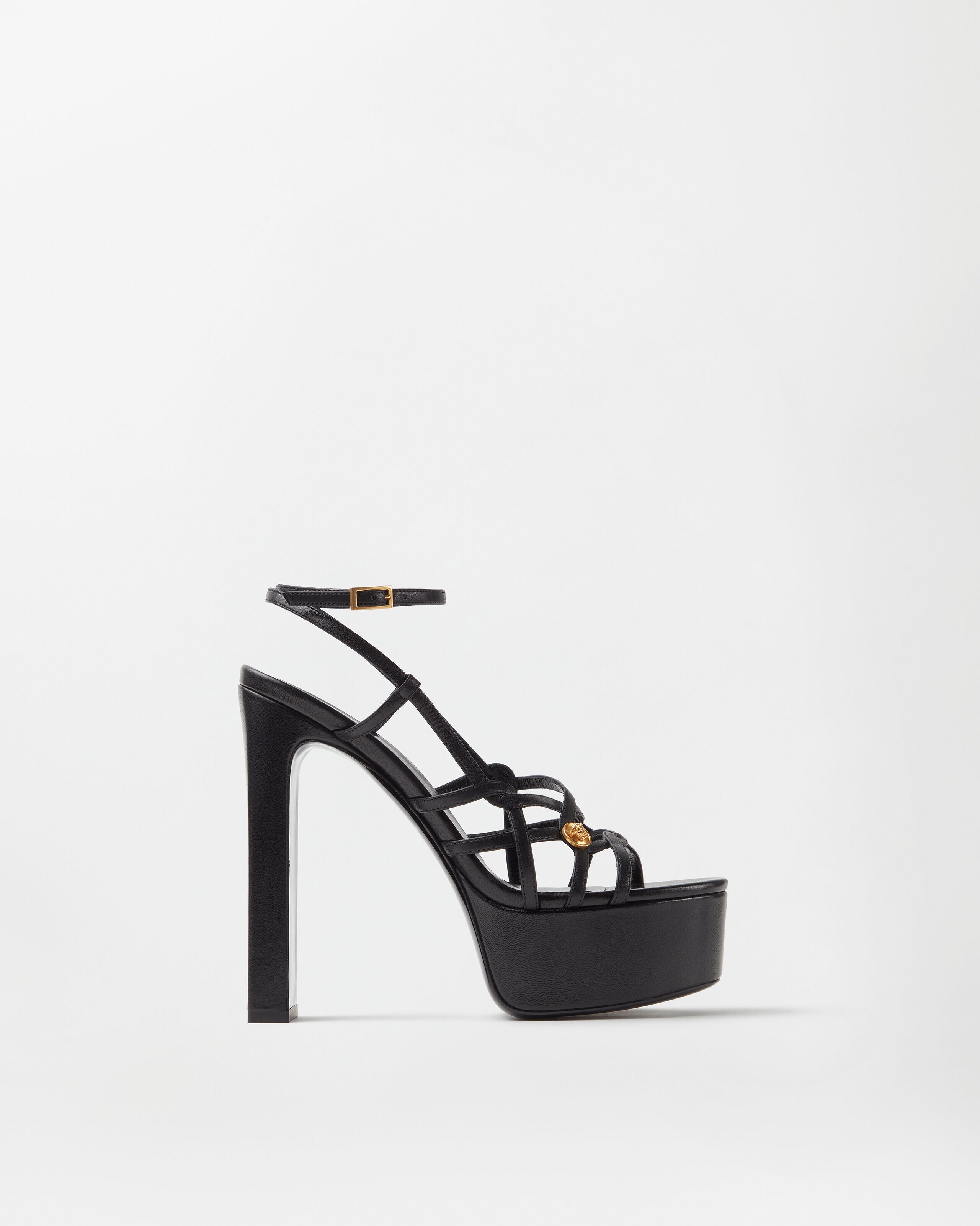 VERSACE ヴェルサーチ ブラック プラットフォームハイヒール 36 レディース デザイナー プラットフォームシューズ | ヴェルサーチェ 日本