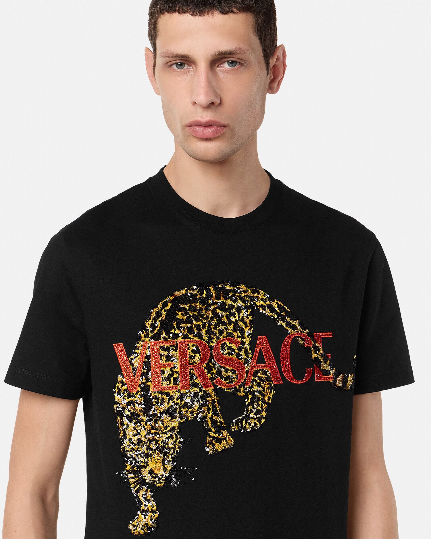 刺繍入り Tシャツ ヴェルサーチェ レオパード | VERSACE JP
