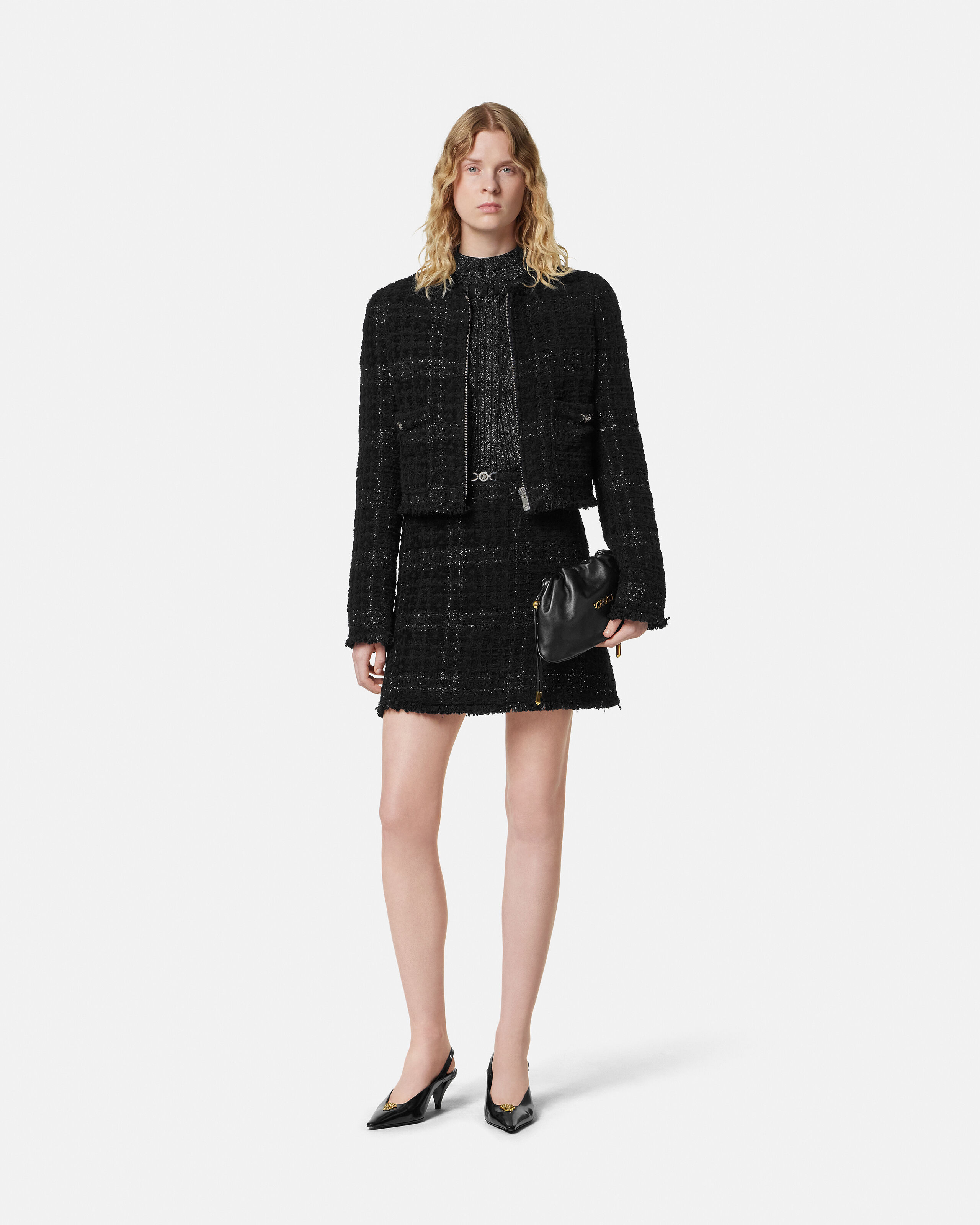 ツイード コットン ジッパー ジャケット | VERSACE JP