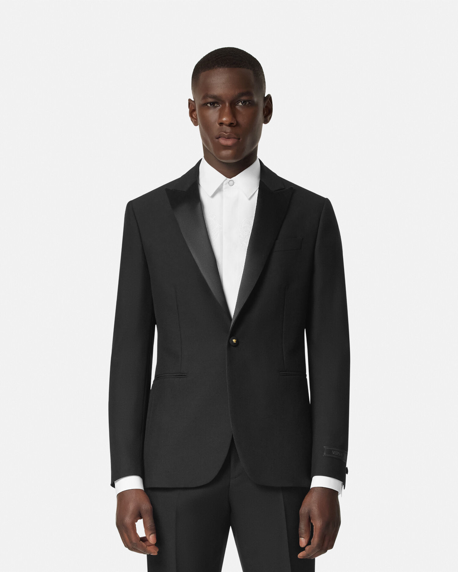 モヘア ブレンドシングルブレスト ブレザー ブラック | VERSACE JP モヘア ブレンドシングルブレスト ブレザー ブラック | VERSACE JP