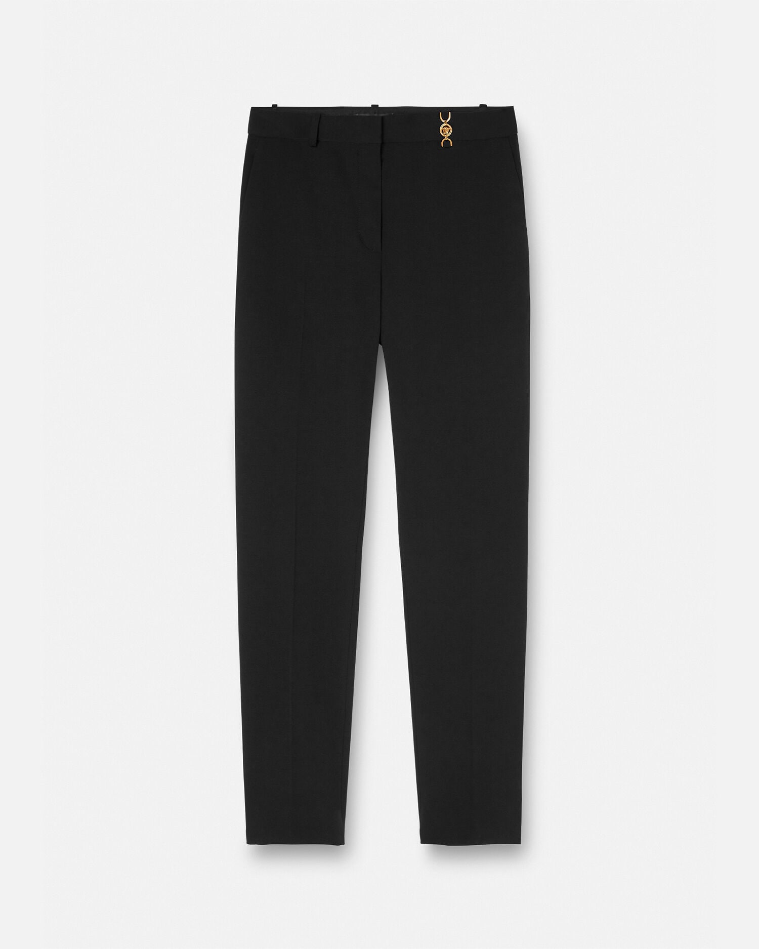 ウール　パンツ　試着のみ　Versace ウールブレンド テーパード パンツ ブラック | VERSACE JP