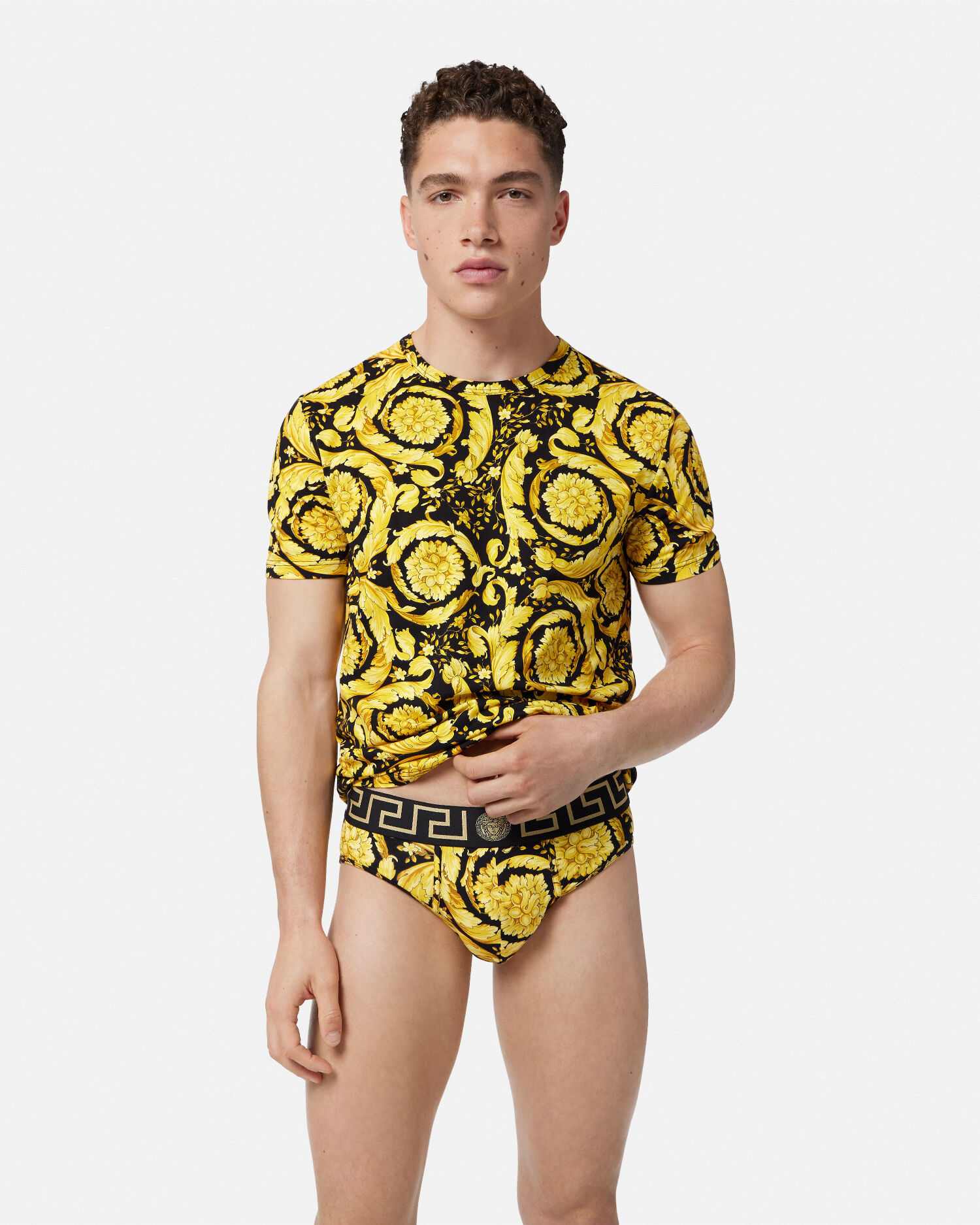 プリント ジャカード コットンジャージー ブリーフ | VERSACE JP