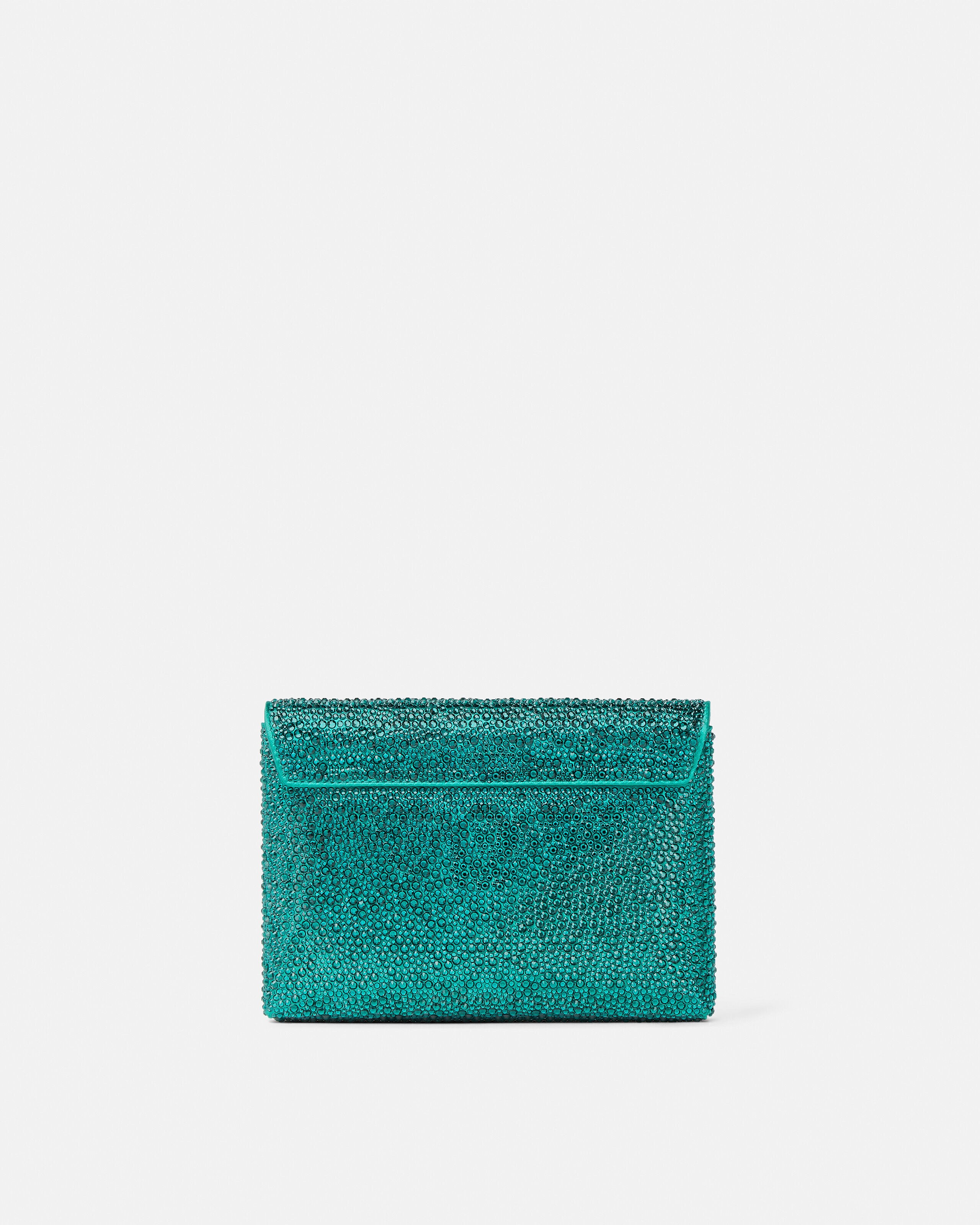 ラ メドゥーサ 装飾付き サテン クラッチ グリーン | VERSACE JP