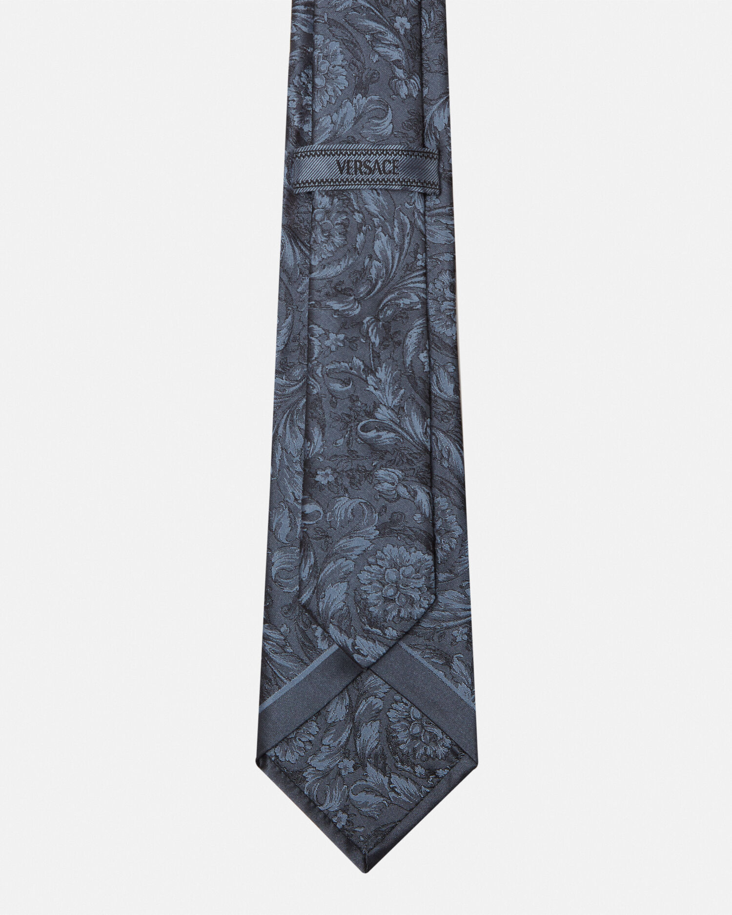 希少✨極美品✨ VERSACE ヴェルサーチ　ネクタイ　ジャカード　バロッコ柄 バロッコ ジャカード シルク ネクタイ ブルー | VERSACE JP