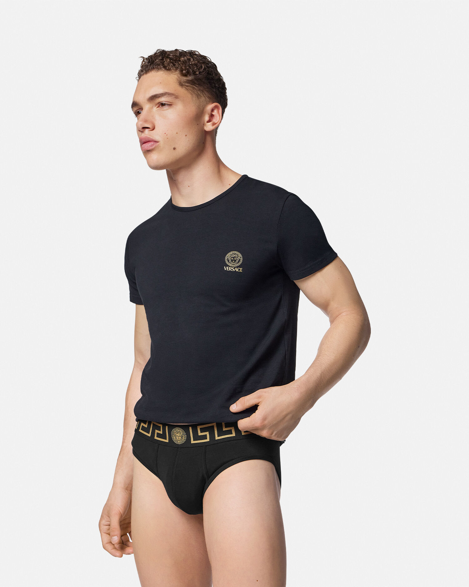 コットンジャージー ブリーフ ブラック | VERSACE JP