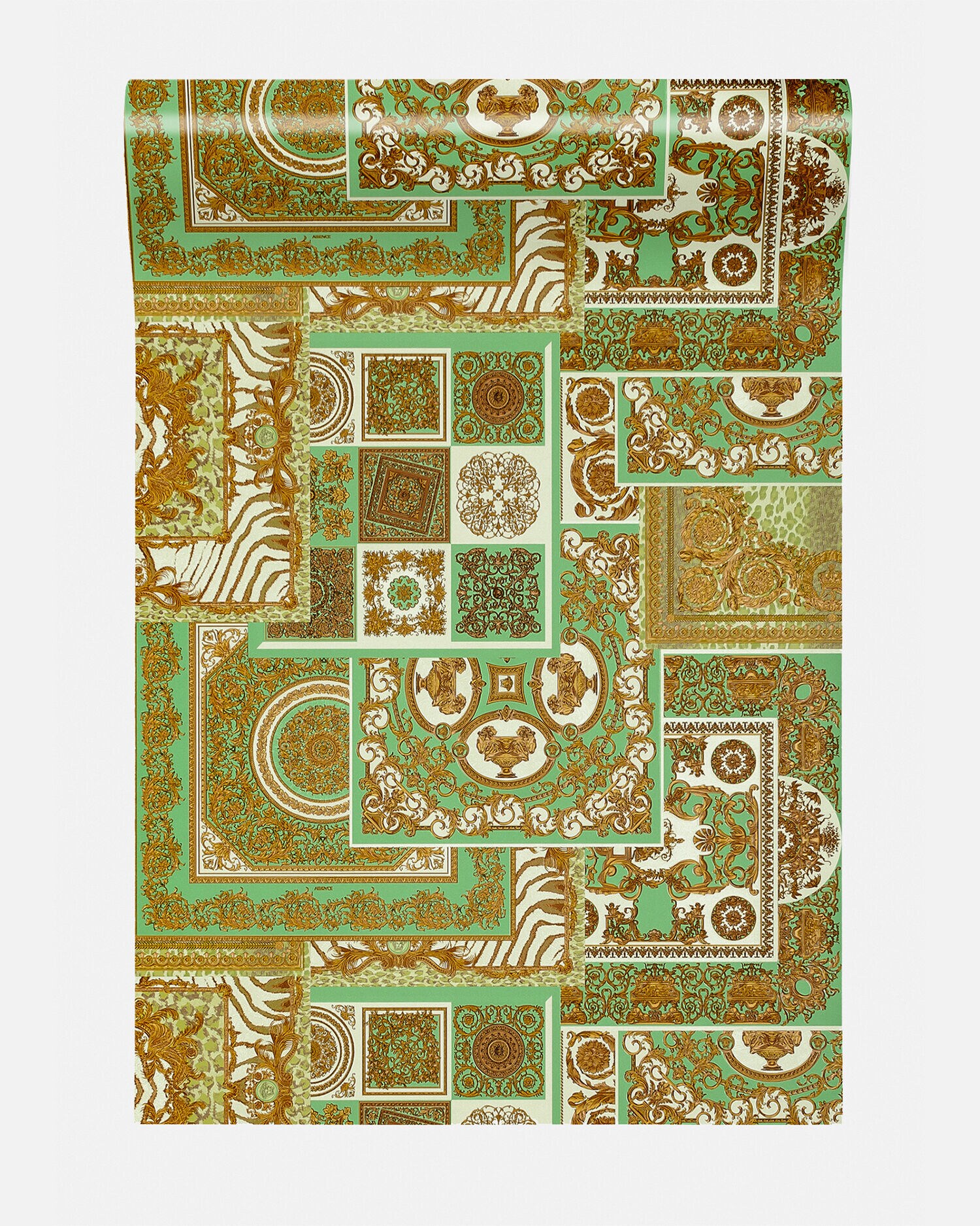 デコパージュ プリント 壁紙 グリーン | VERSACE JP