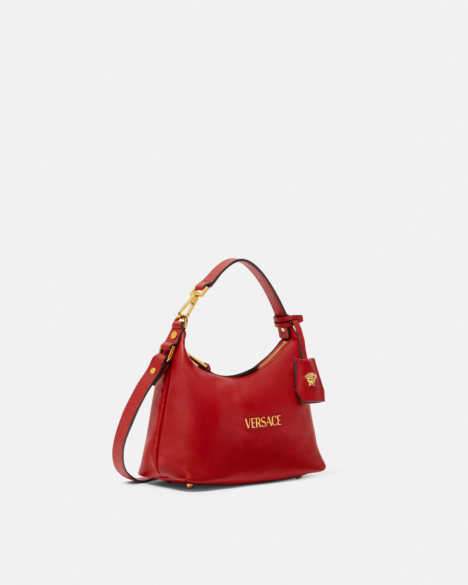 Versace 赤と白のチェック柄 ハンドバッグホーボ 90_1018302-