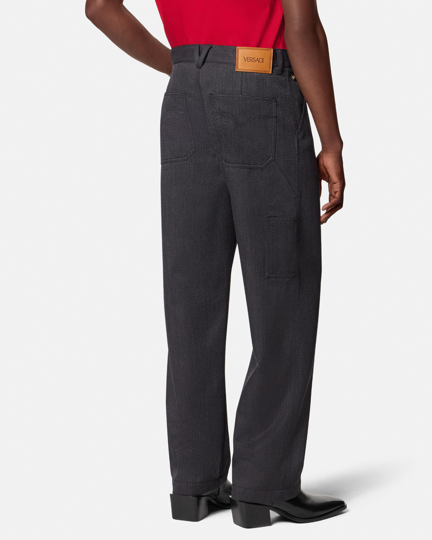 ムリネ ウール カーペンター パンツ ブラック | VERSACE JP