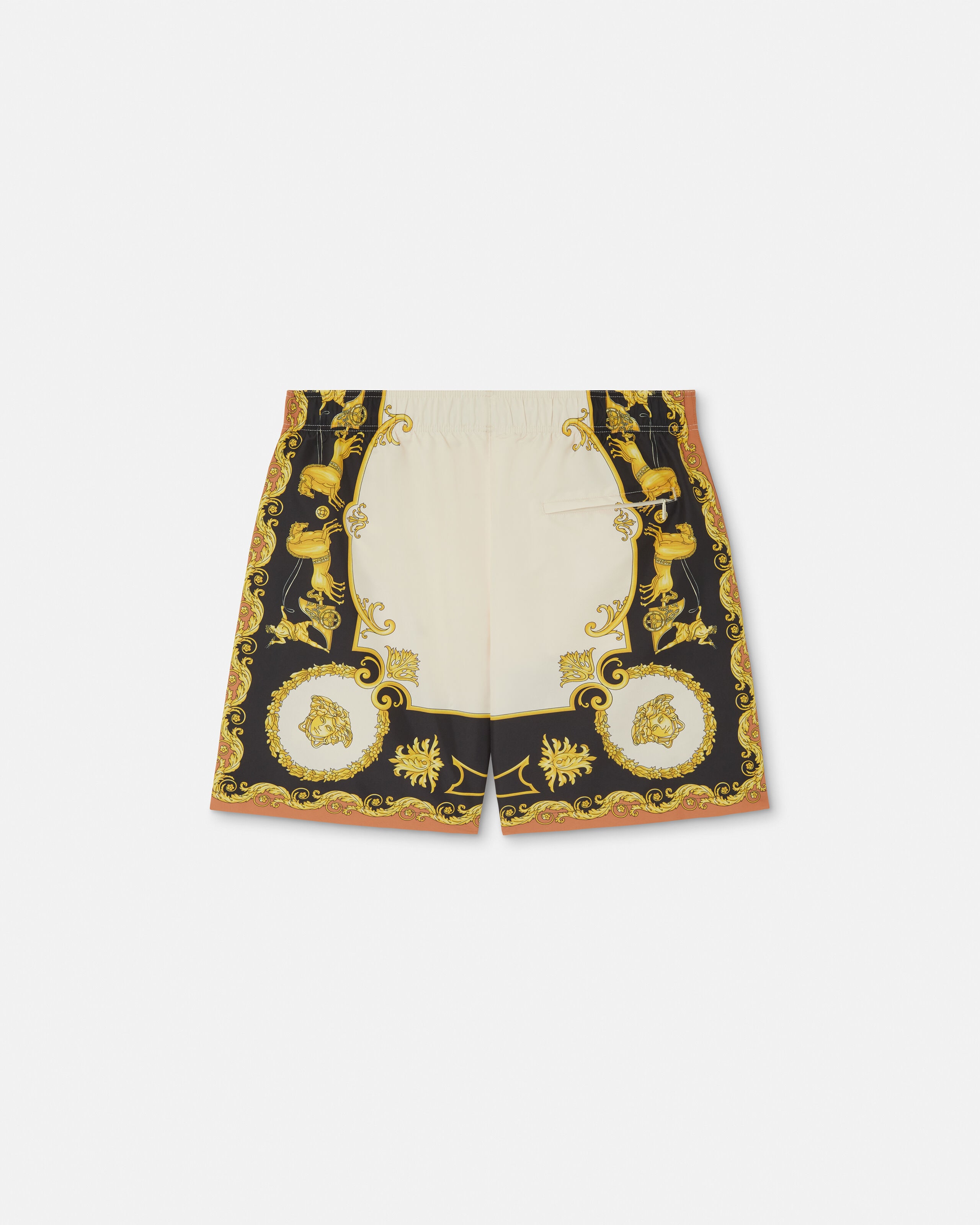 プリント スイム ボードショーツ ブラック,ゴールド | VERSACE JP プリント スイム ボードショーツ ブラック,ゴールド | VERSACE JP