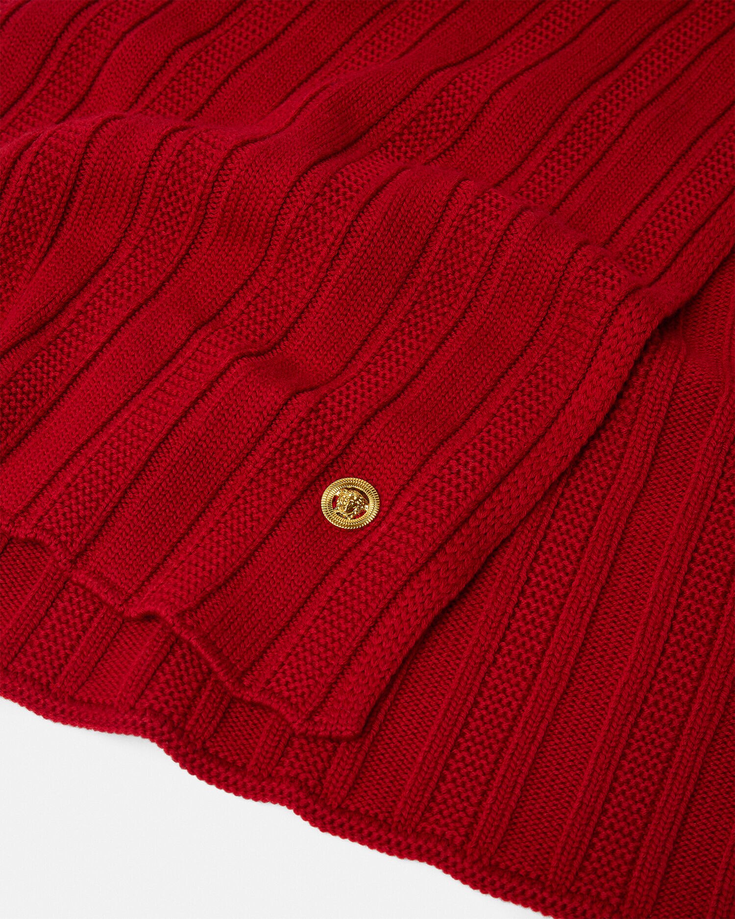 New Versace Barocco Baroque Tribute Gold Print/Red Logo Silk
