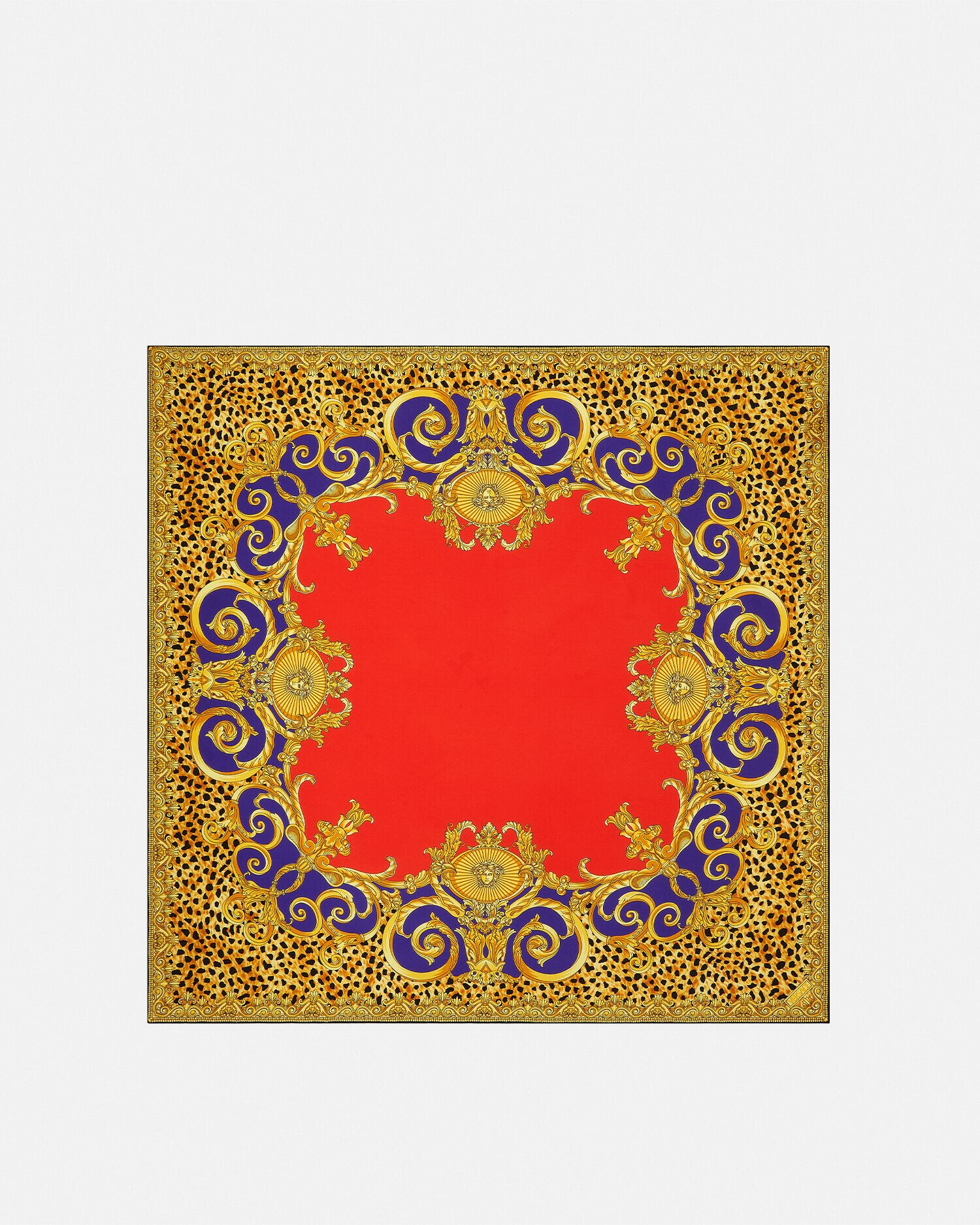 VERSACE 花柄 スカーフ 約60cm x 60cm ラージ シルク スカーフ ヴェルサーチェ トレジャー 90 cm