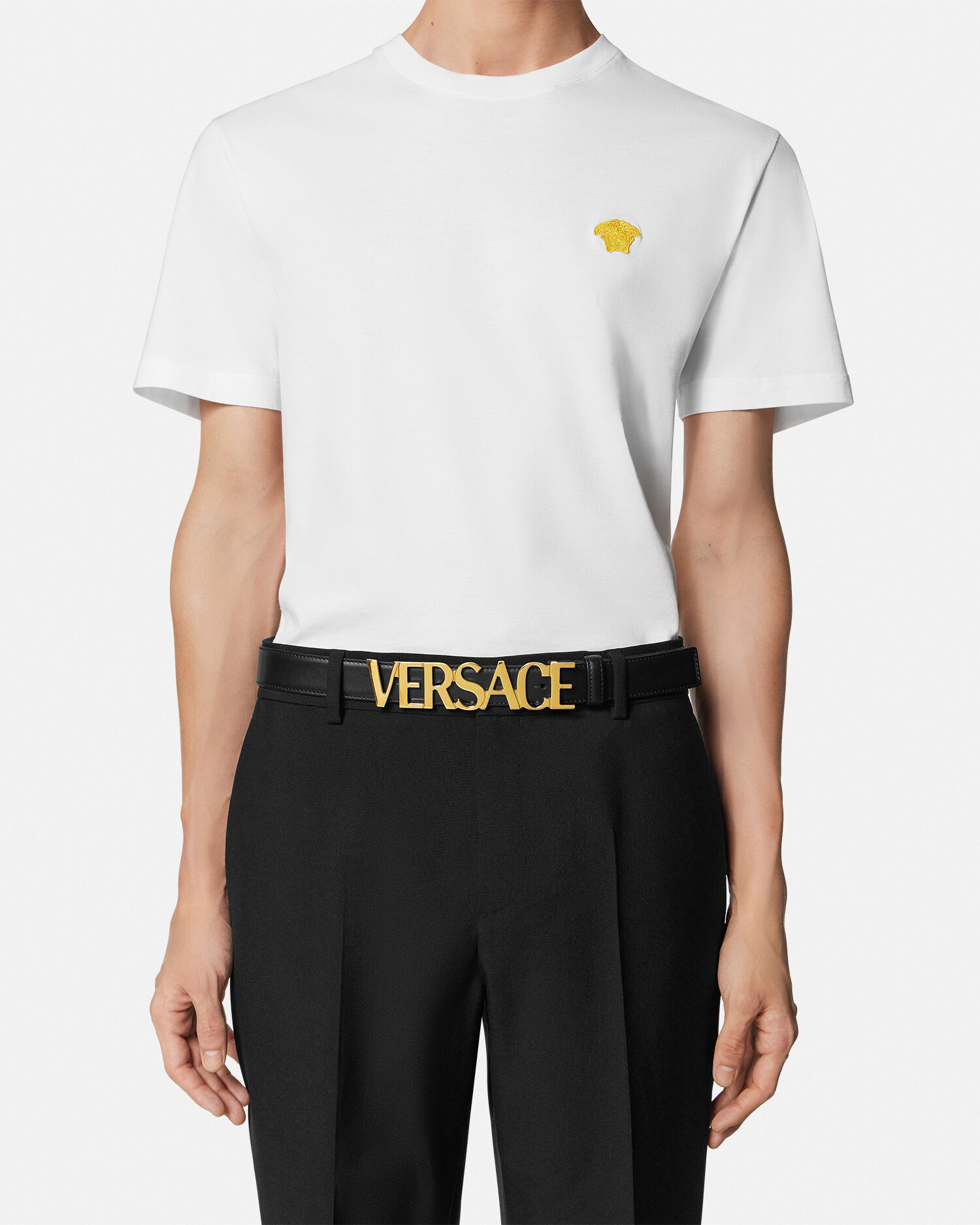 ヴェルサーチェ ロゴ レザー ベルト 3 cm | VERSACE JP