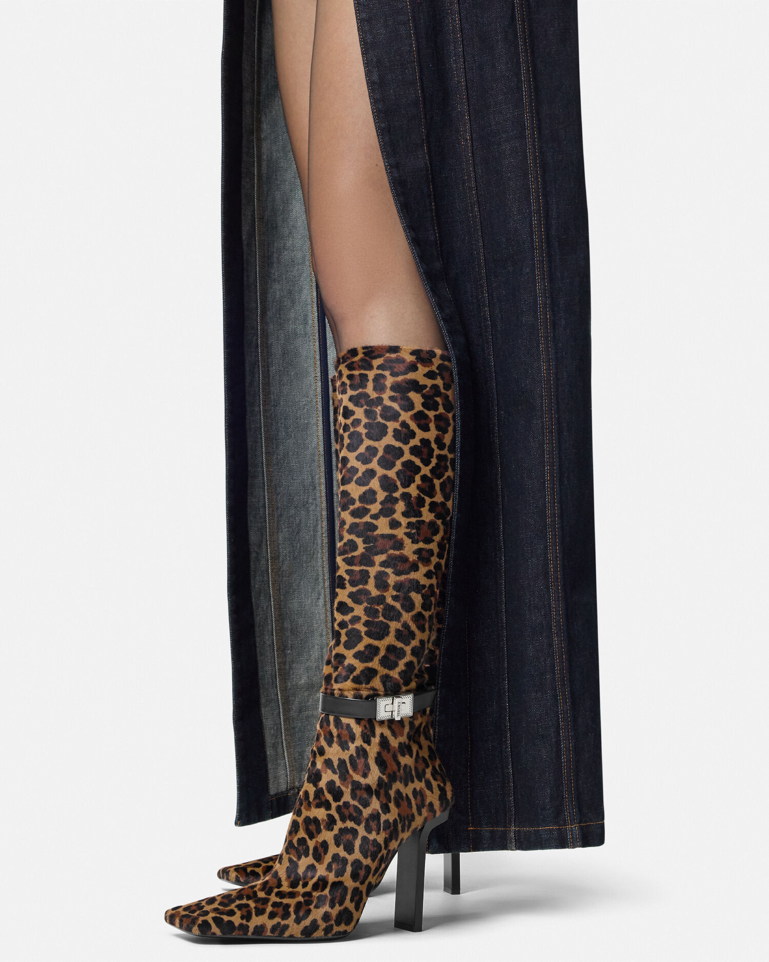 VERSACE ヴェルサーチ サイドジップ ハイヒール ブーツ｜靴