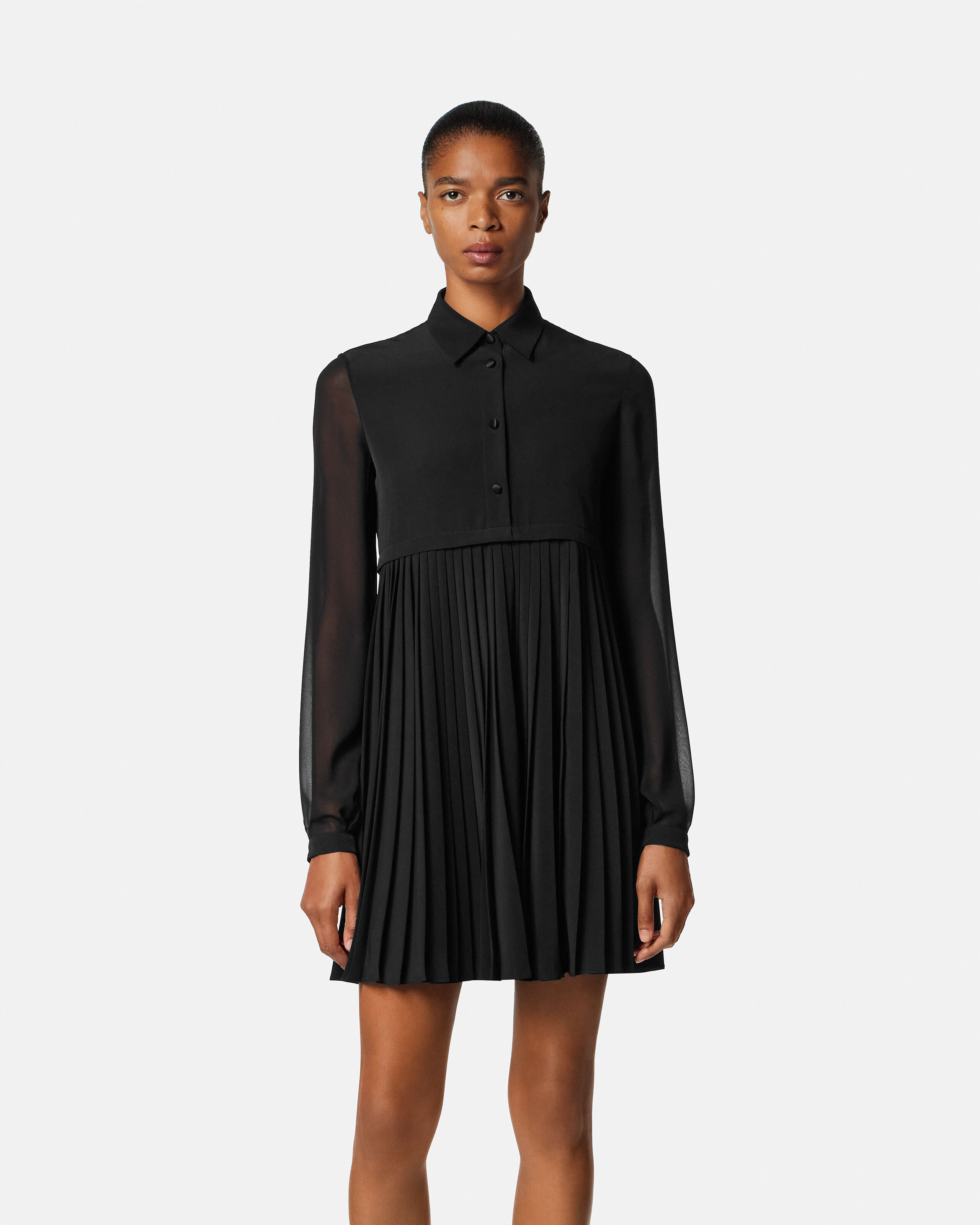 クレープデシン ラヴァリエール ミニ ドレス | VERSACE JP