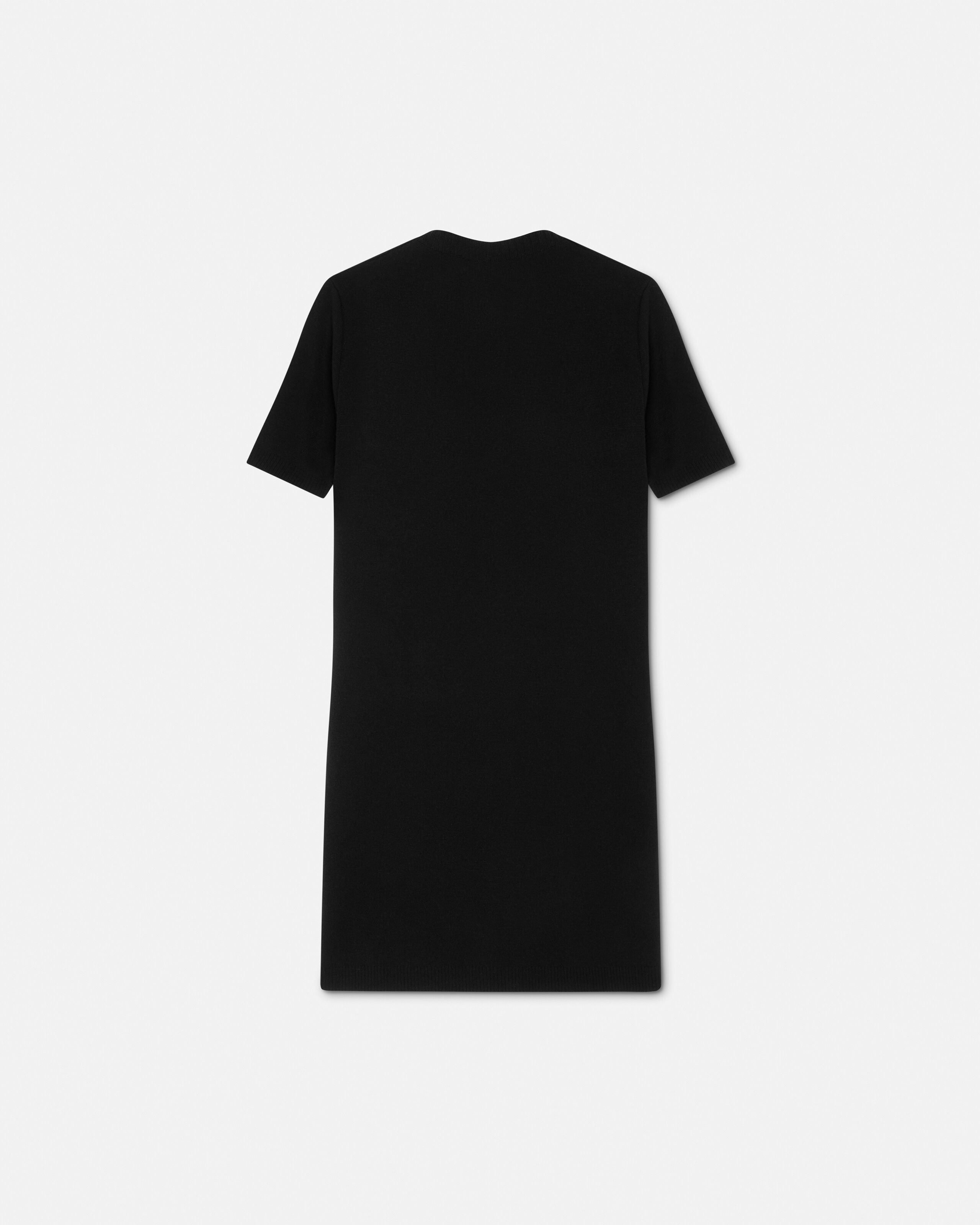 ウール カシミヤ ニット シャツ ドレス ブラック | VERSACE JP