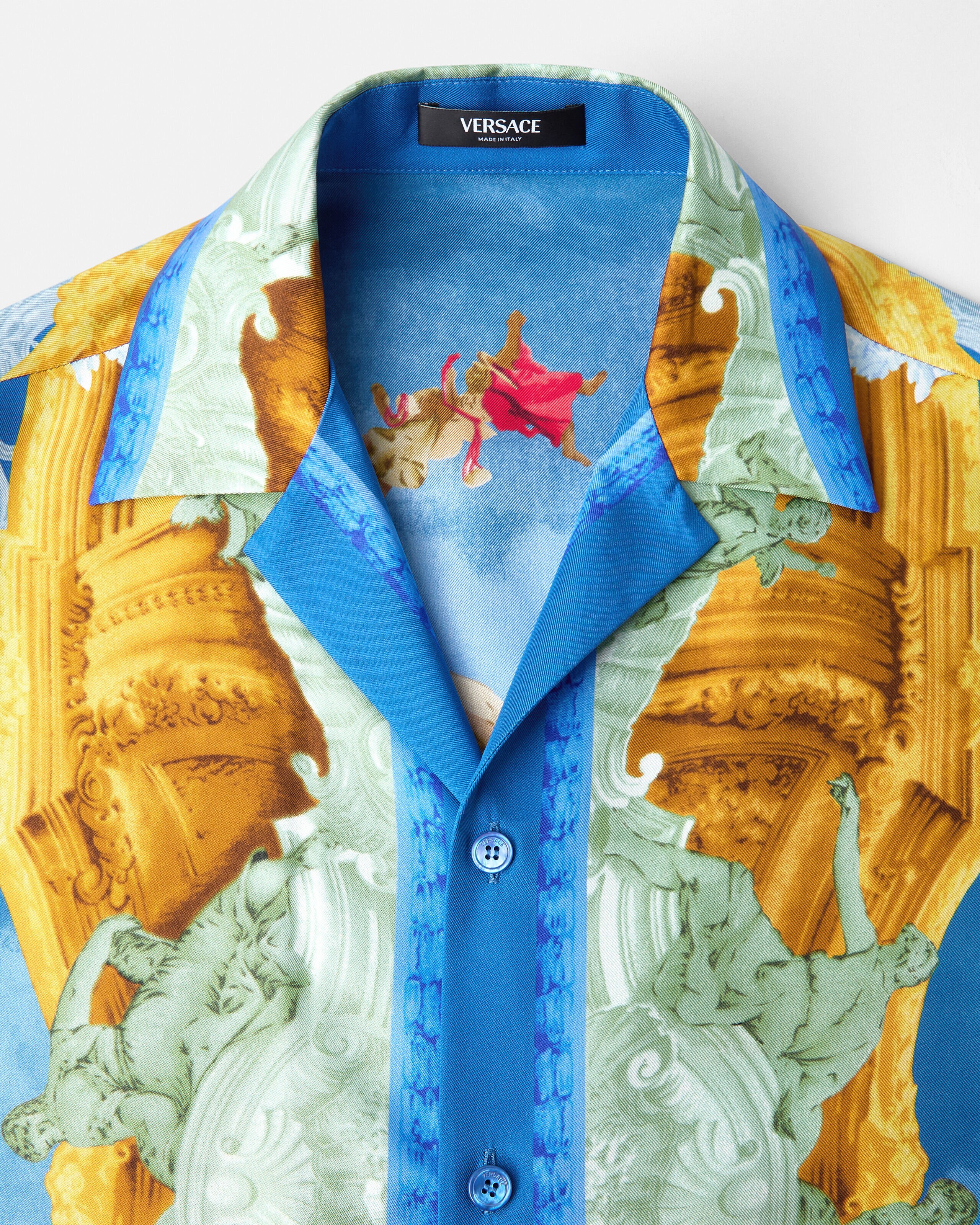 プリント シルク ツイル スリム シャツ プリント | VERSACE JP