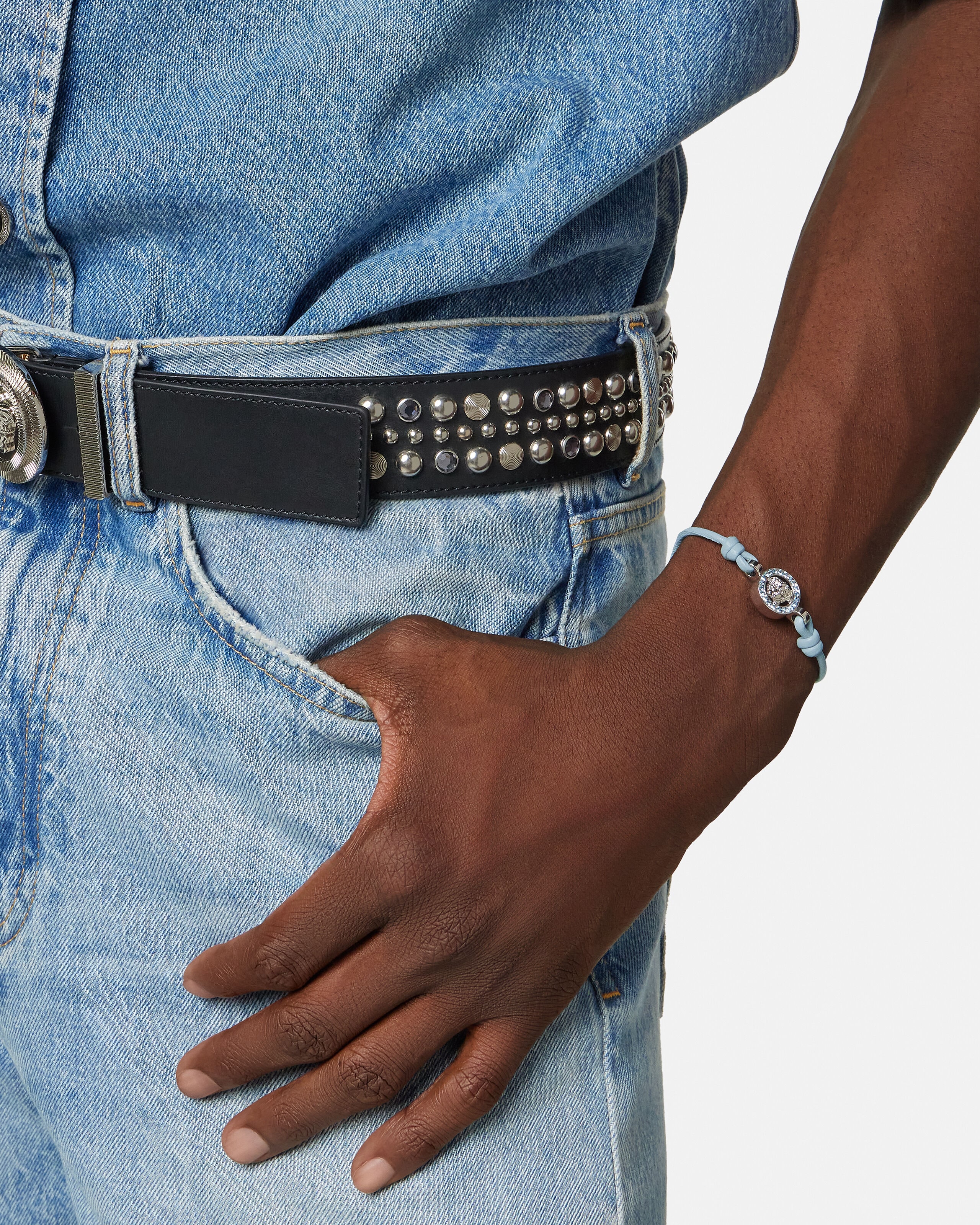 メドゥーサ '95 クリスタル レザー ブレスレット | VERSACE JP