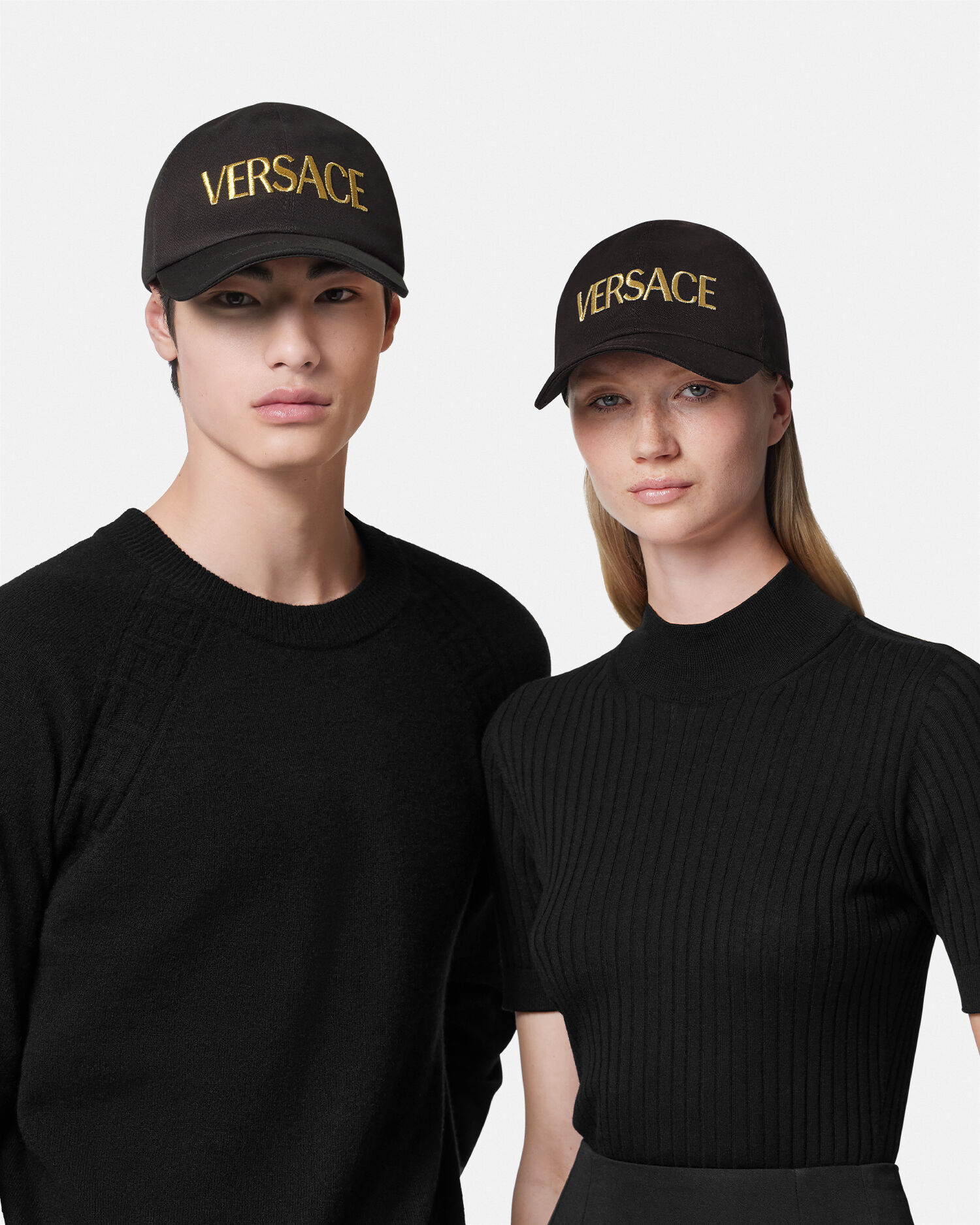 ロゴ刺繍入りキャップ プリント,ゴールド,ブラック | VERSACE JP