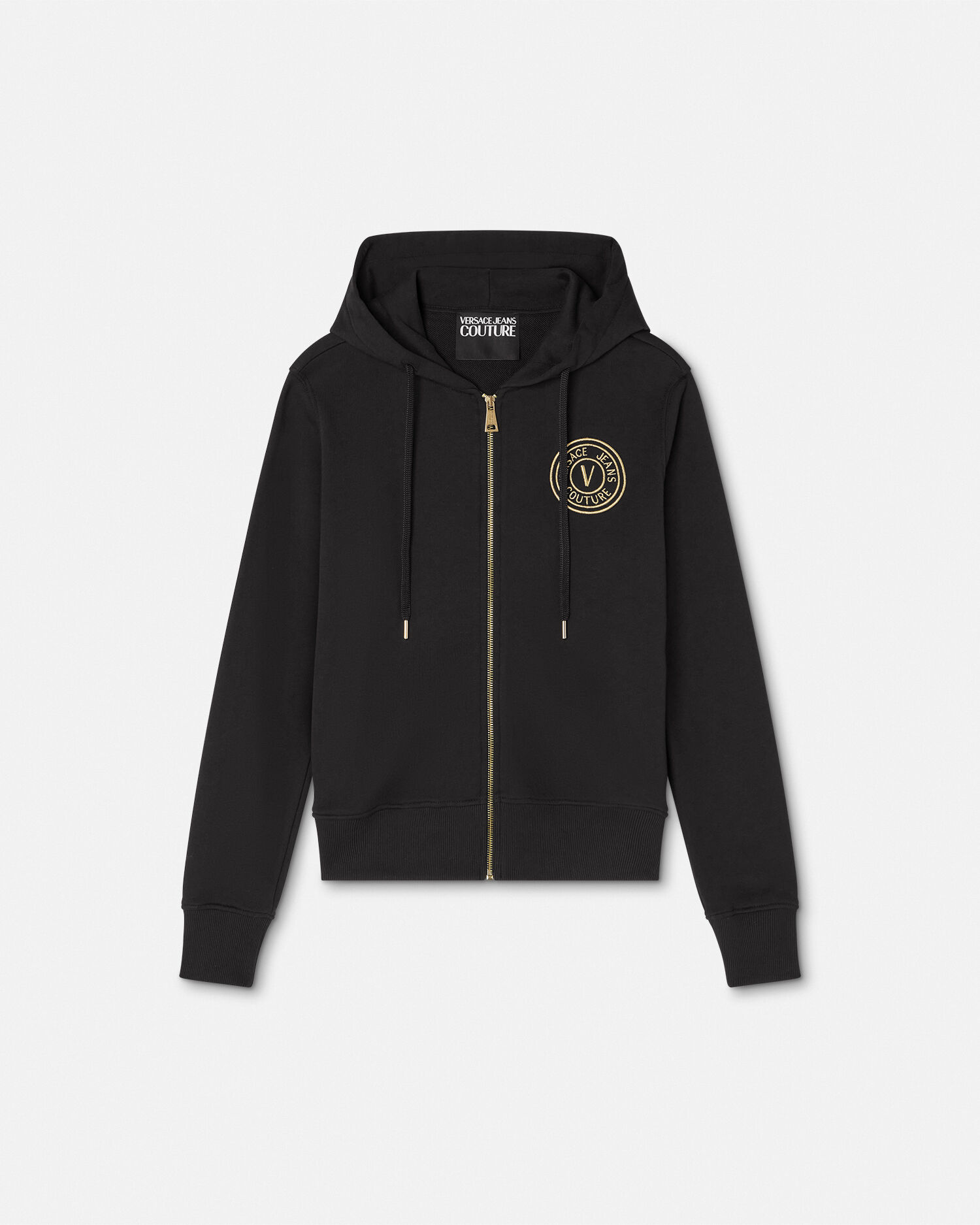 ★VERSACE★ V エンブレム ジッパー フーディ 関税送料込* レターV エンブレム ジッパー フーディ | VERSACE JP