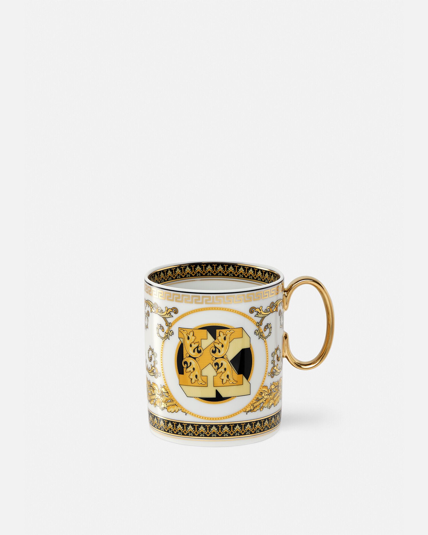 ヴィルトゥス アルファベット K マグ ホワイト,ゴールド | VERSACE JP