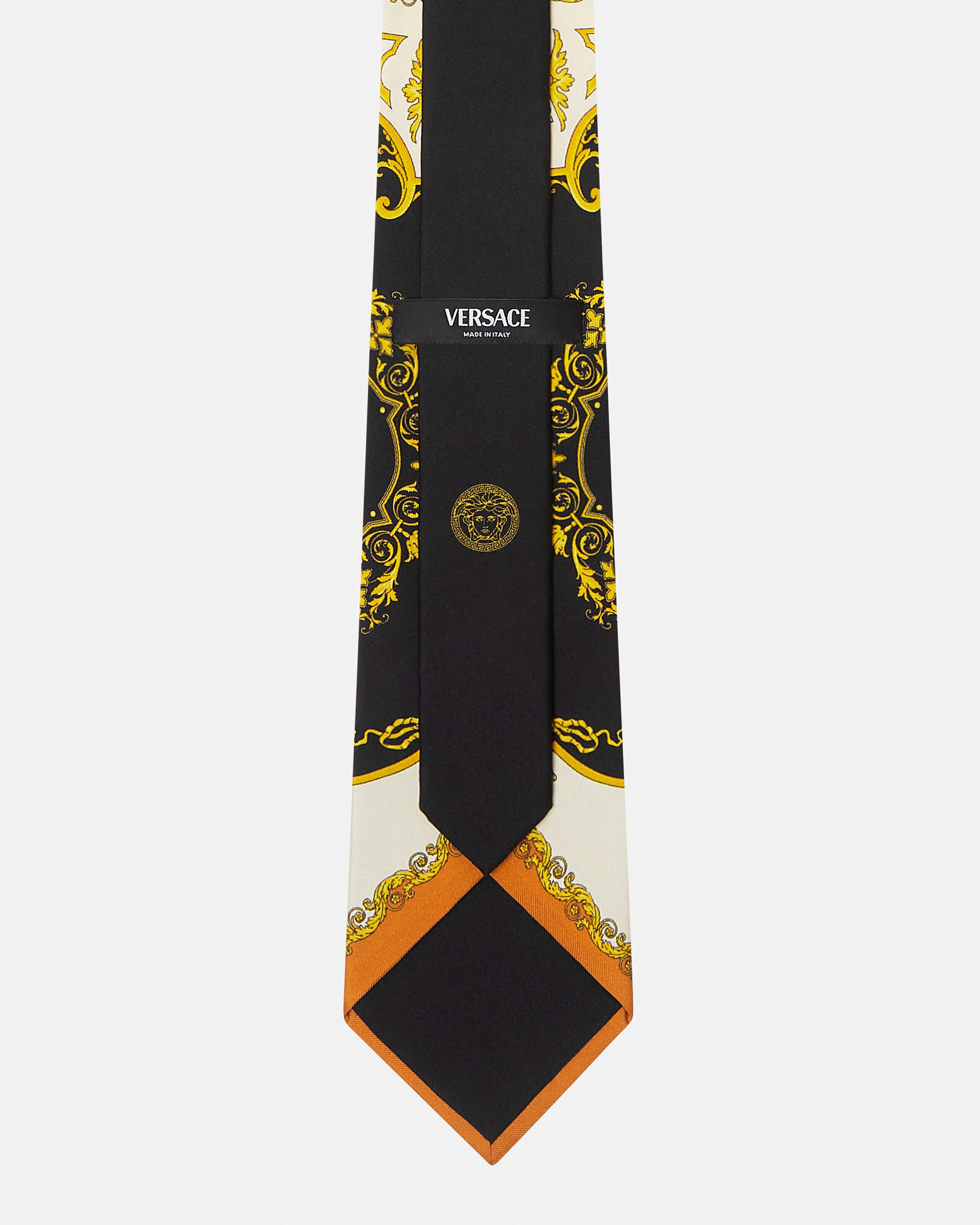 Versaceネクタイ プリント シルク ツイル ネクタイ ブラック,ゴールド | VERSACE JP