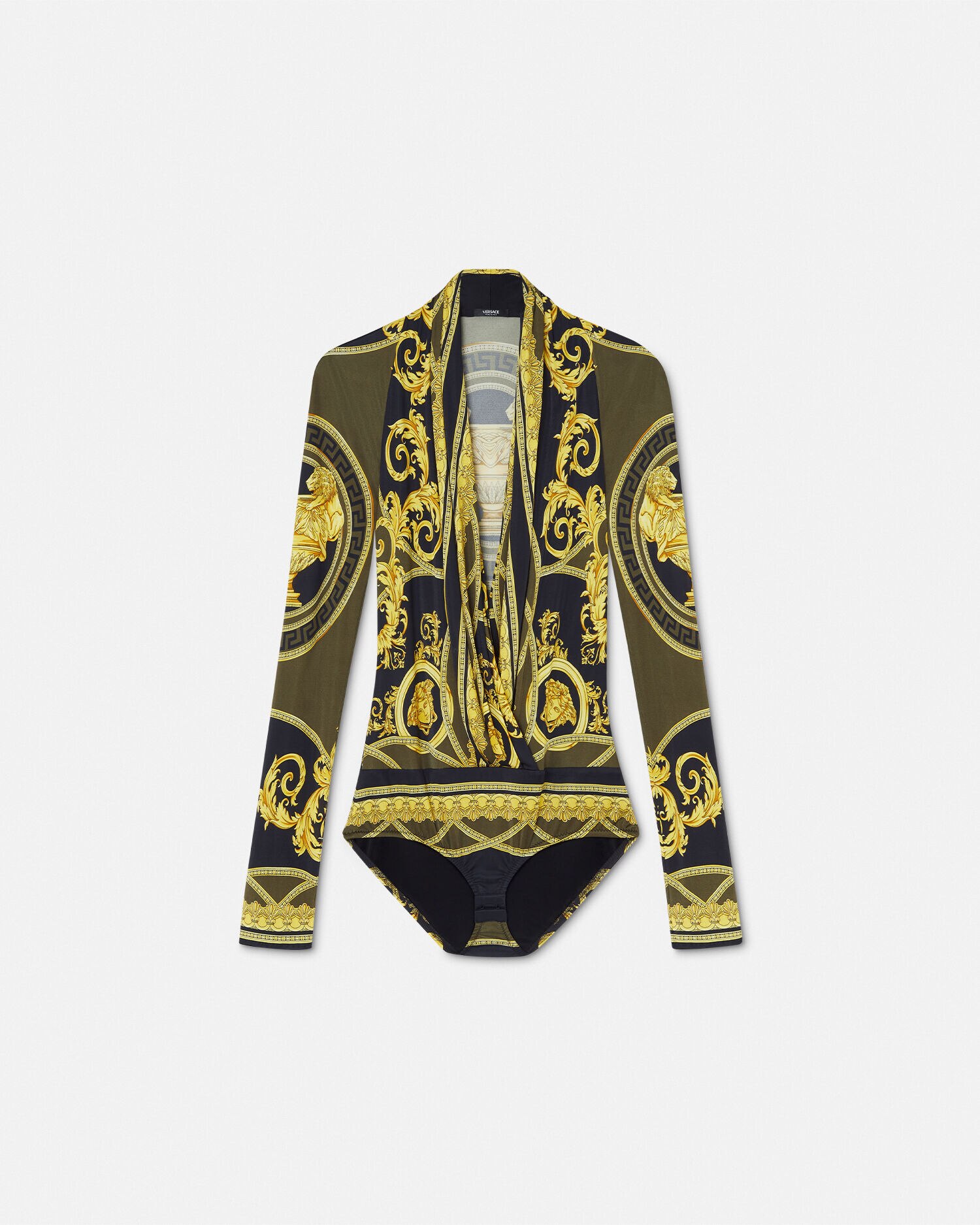 ドレープ ボディスーツ ラ クープ デ デュー ブラック | VERSACE JP