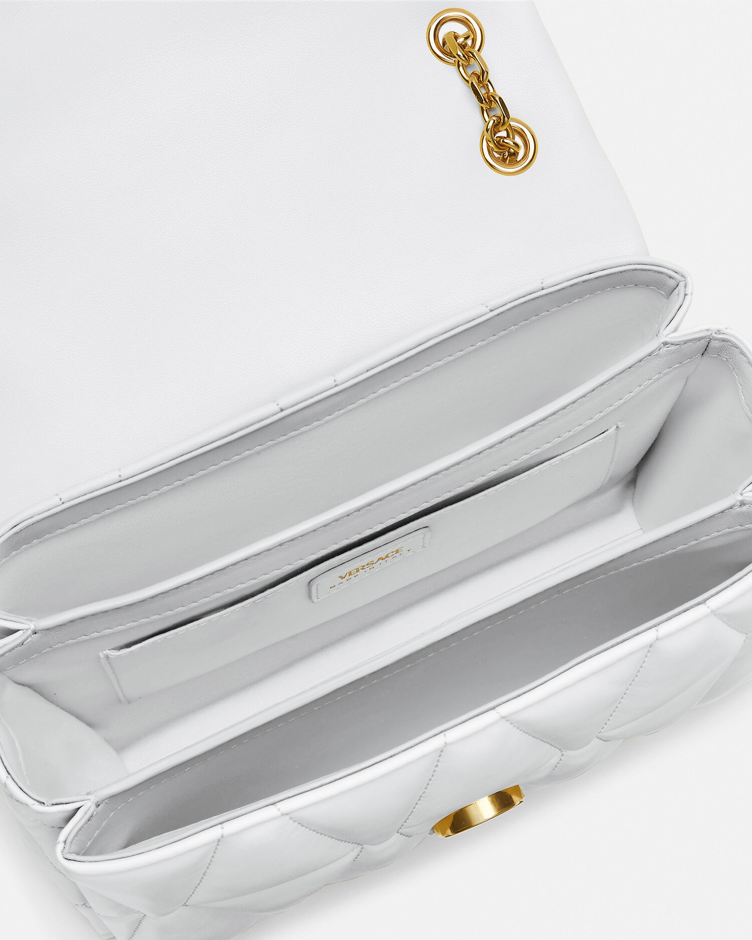 クレイオ キルティング ナッパ ショルダーバッグ ホワイト | VERSACE JP