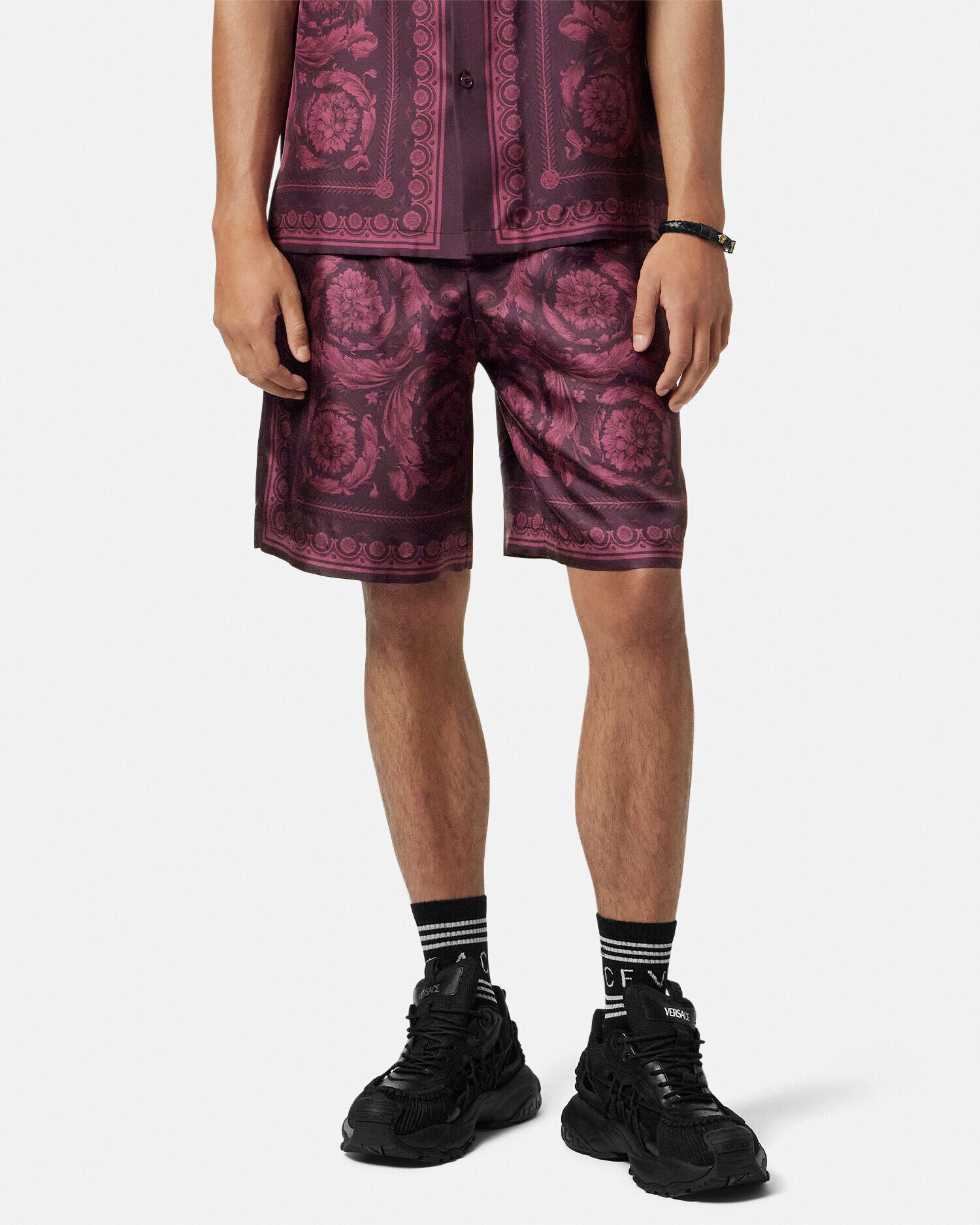 シルク ショートパンツ バロッコ プリント | VERSACE JP