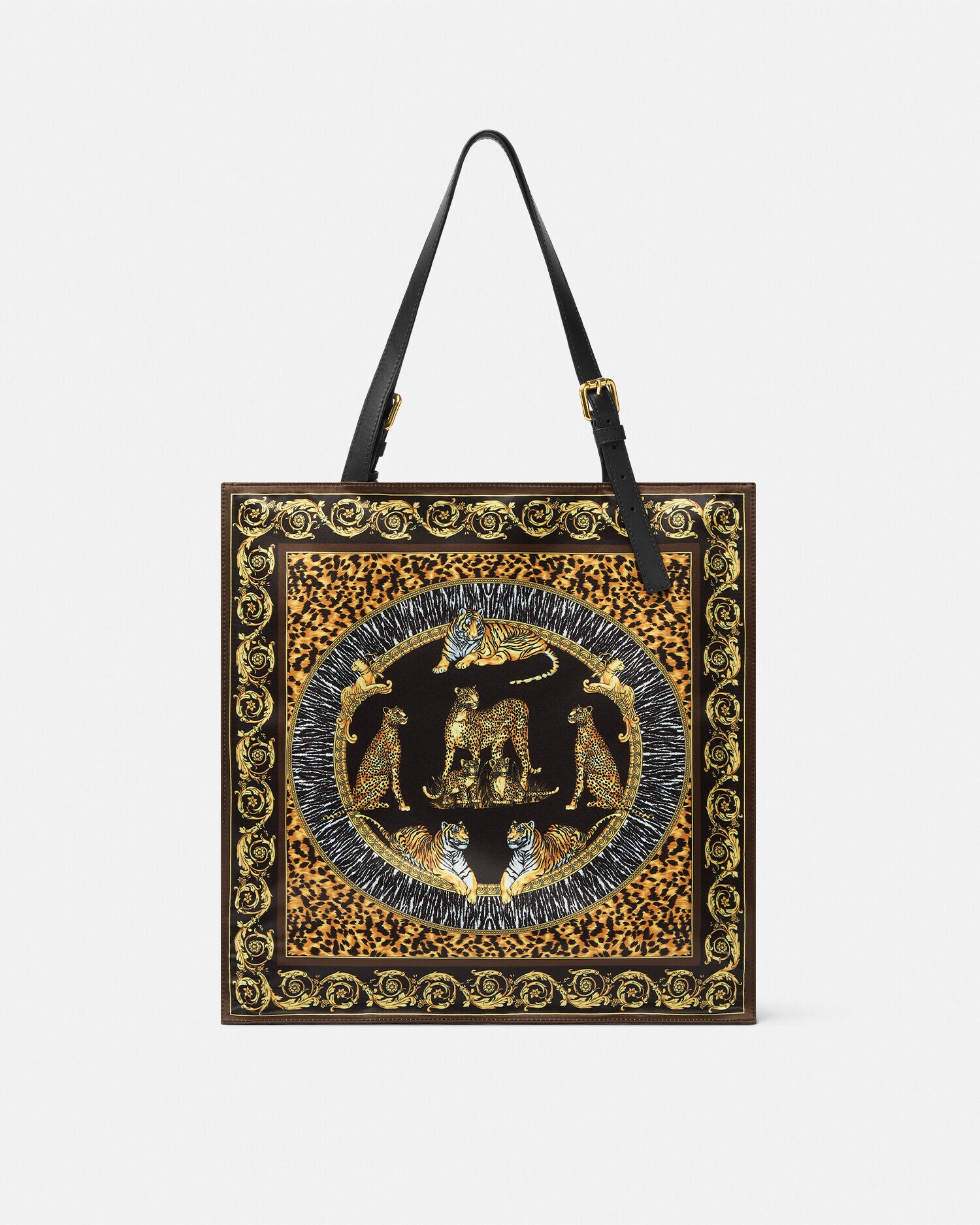 トートバッグ ワイルド キャッツ ブラック,ゴールド | VERSACE JP