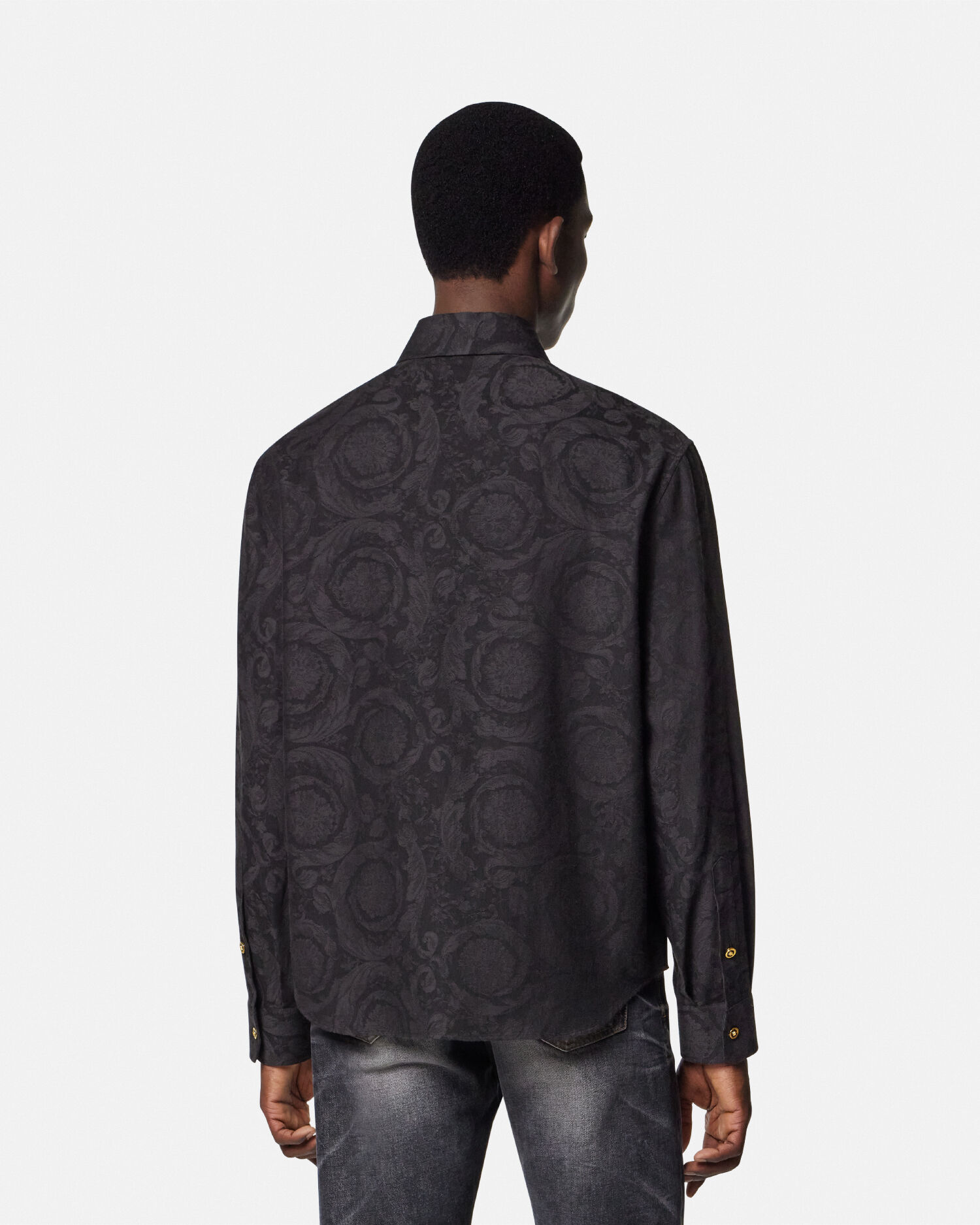 ジャカード シャンブレー シャツ バロッコ ブラック,プリント | VERSACE JP