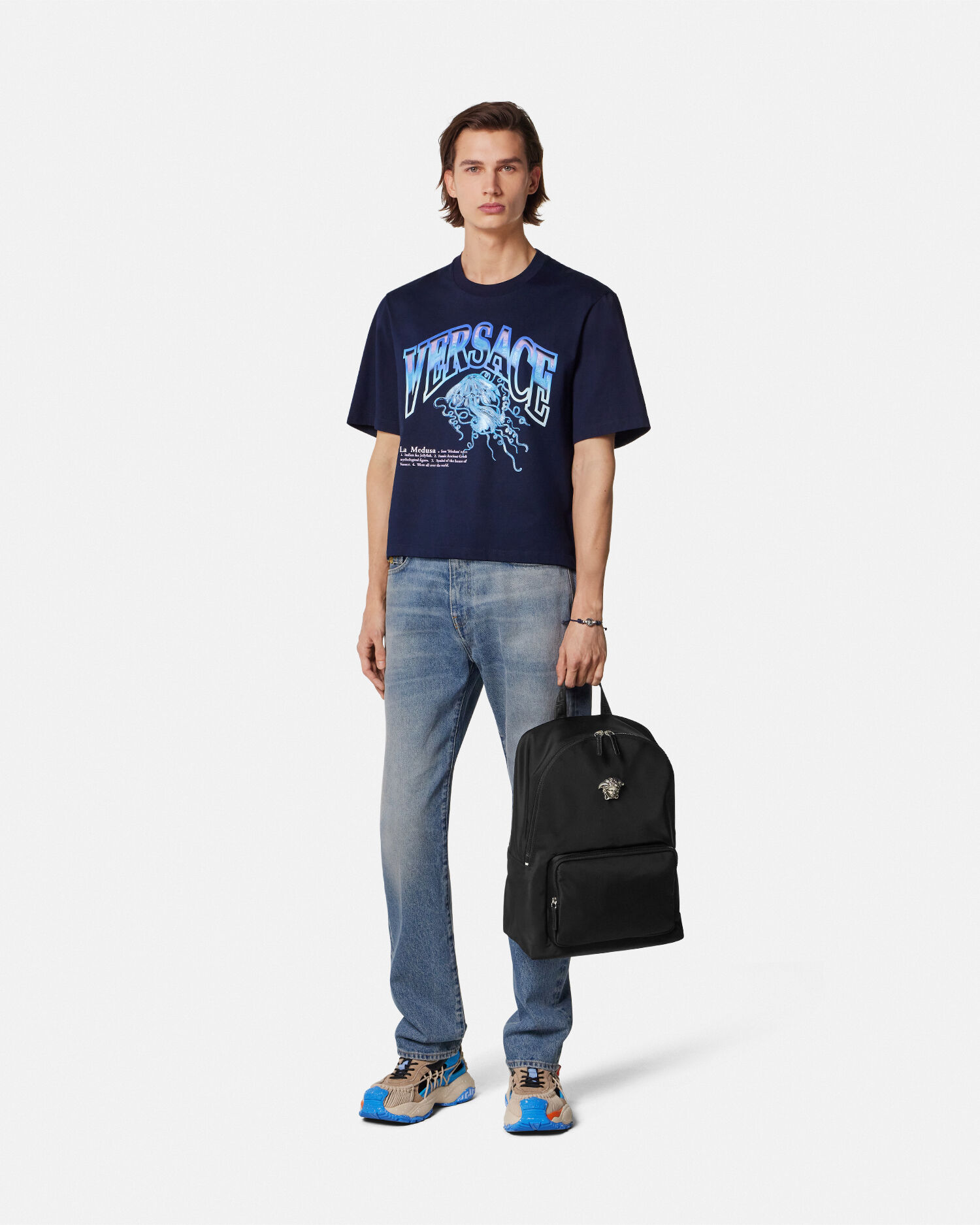 関税込★VIP価格【VERSACE】ラ・メデューサ ボックスTシャツ ボクシー Tシャツ ラ メドゥーサ バーシティー | VERSACE JP