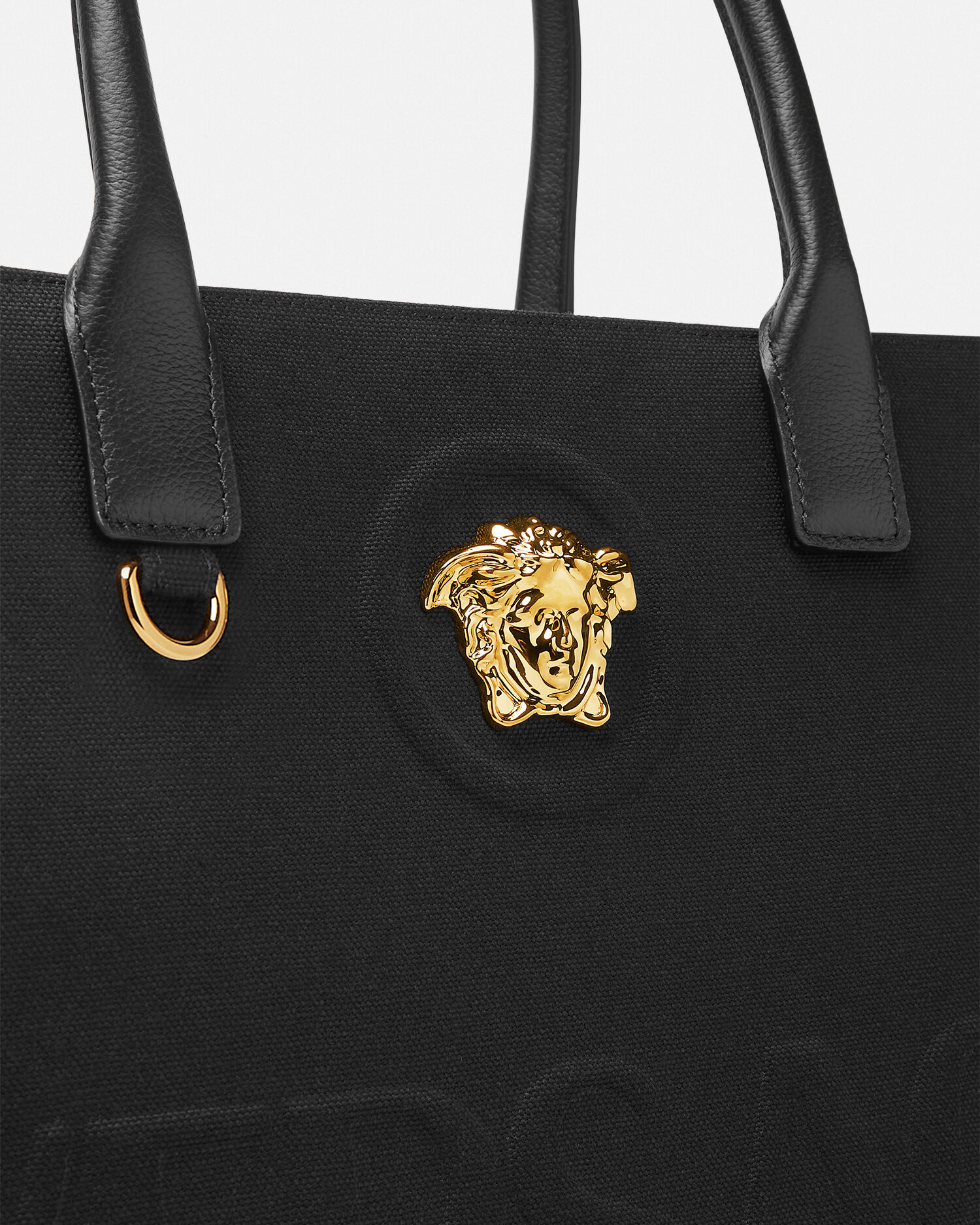 ラ メドゥーサ ラージ キャンバス トート ブラック,ゴールド | VERSACE JP