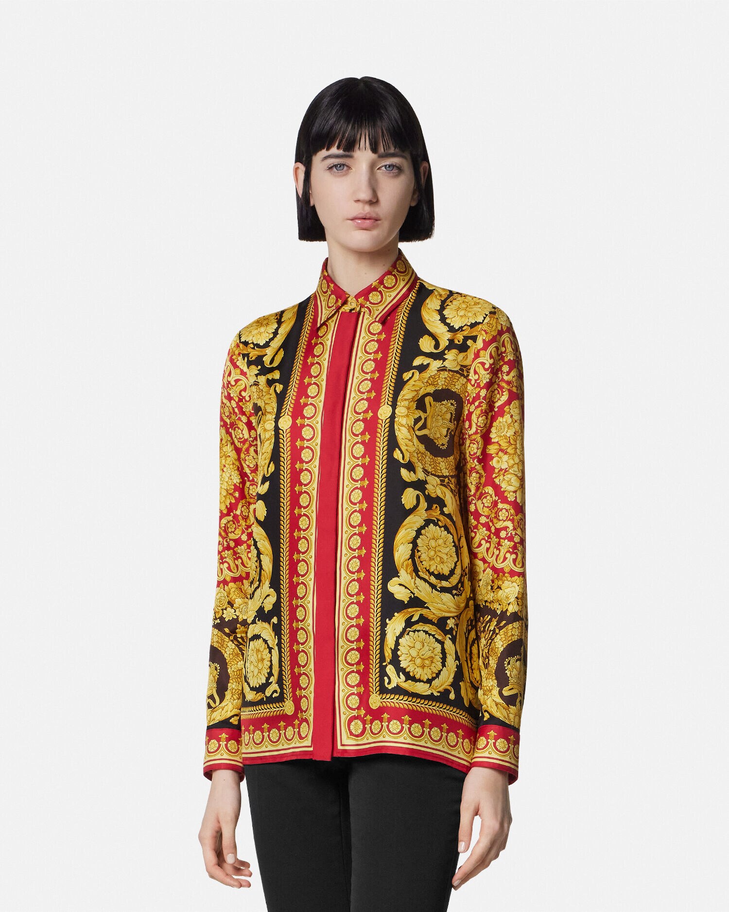 シルク シャツ バロッコ レッド,プリント | VERSACE JP