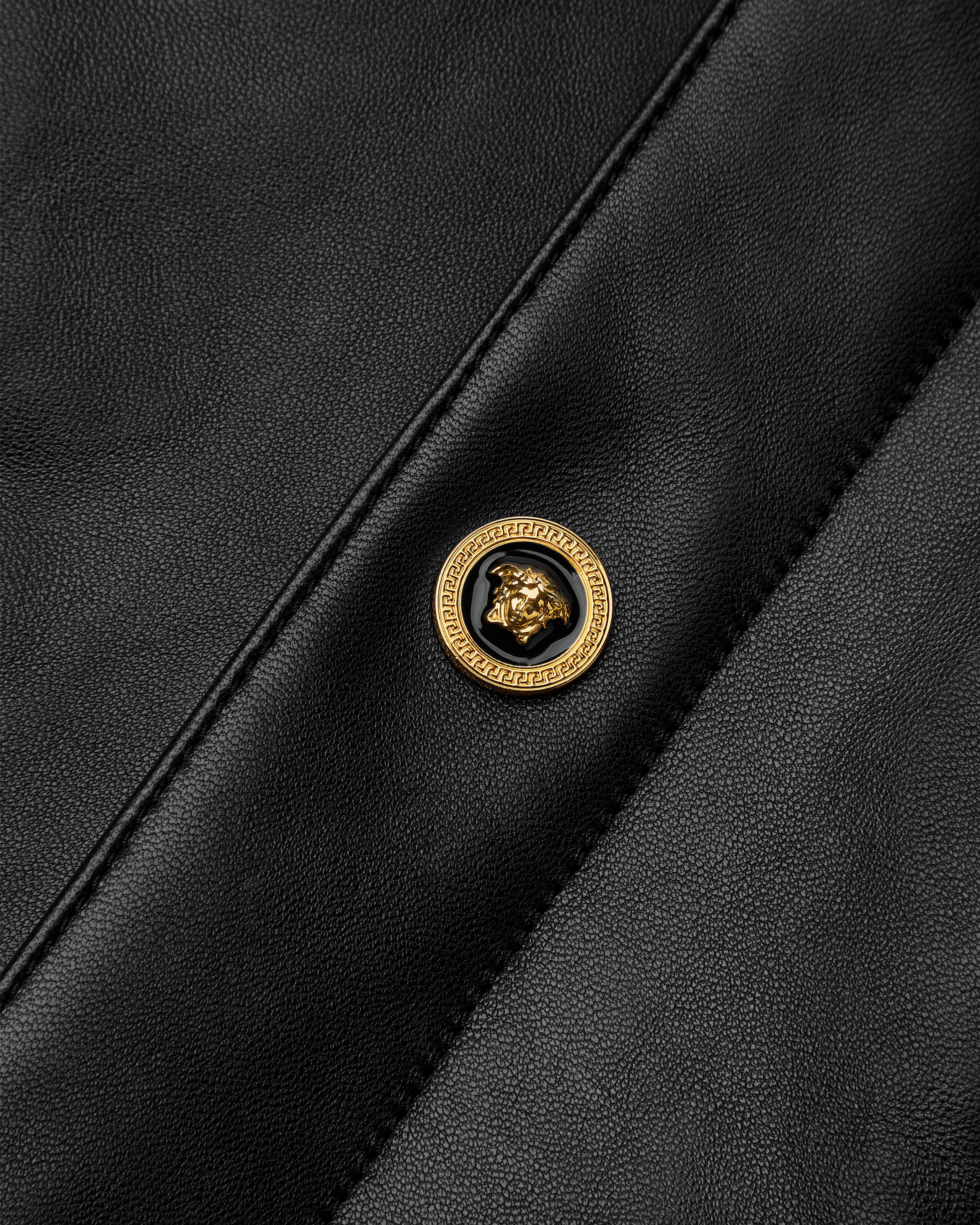 レザー オーバーシャツ ブラック | VERSACE JP