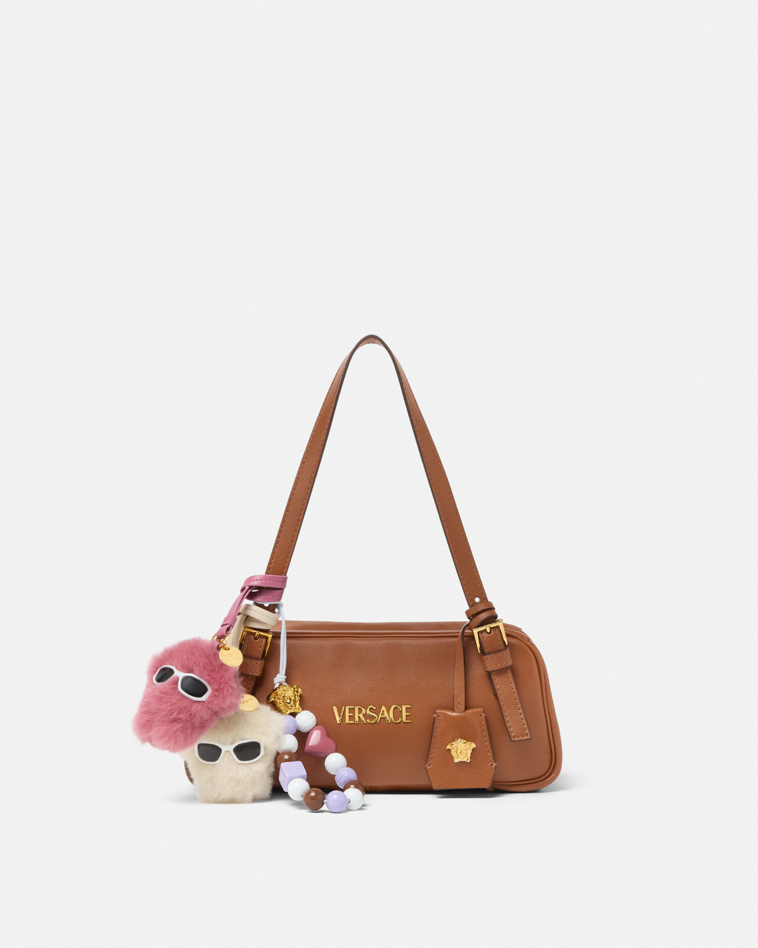 メドゥーサ フラッフィー シアリング チャーム ピンク | VERSACE JP