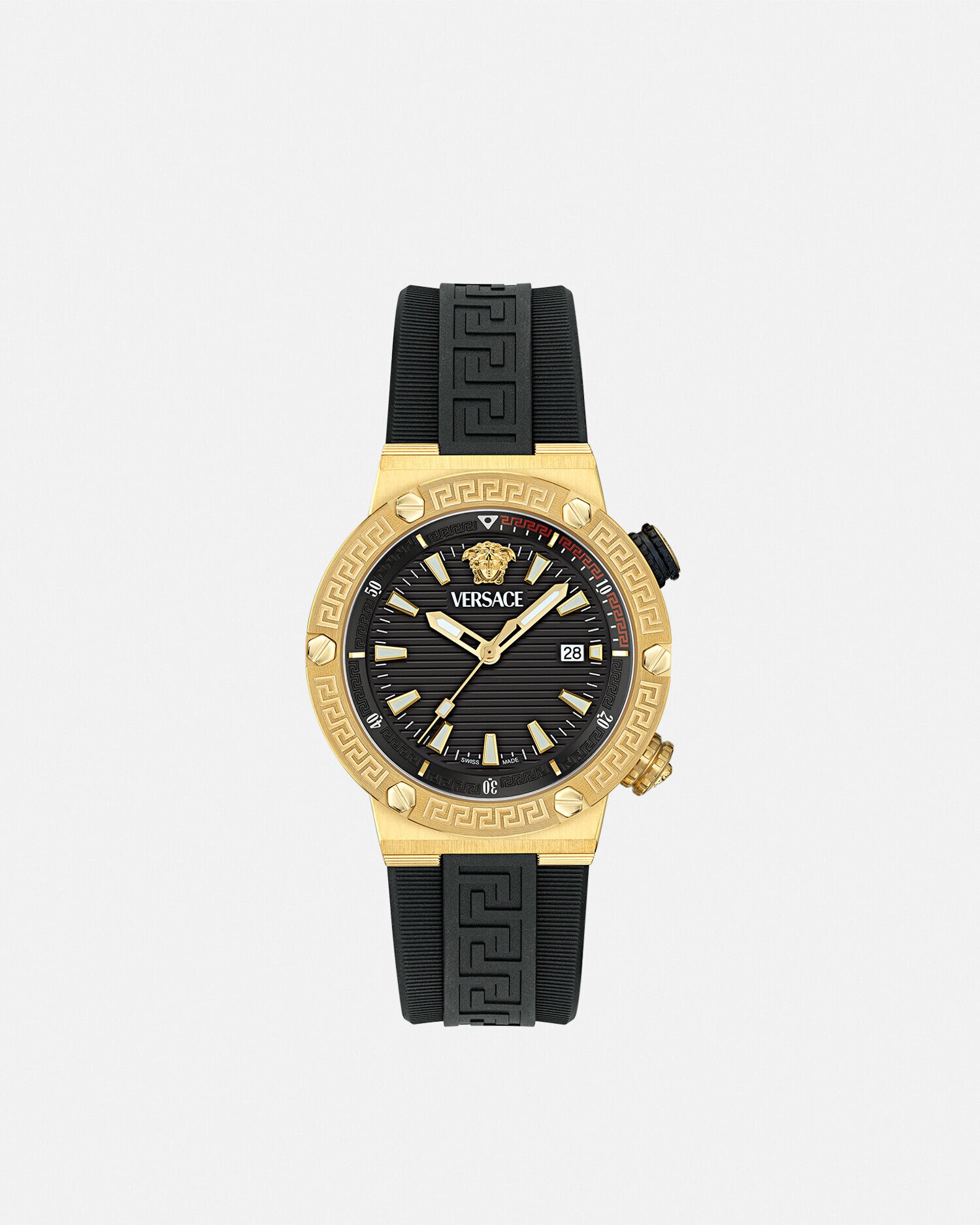 VERSACE ゴールド ブラック 時計 ヴェルサーチェ クロノ マスター ウォッチ ブラック,ゴールド