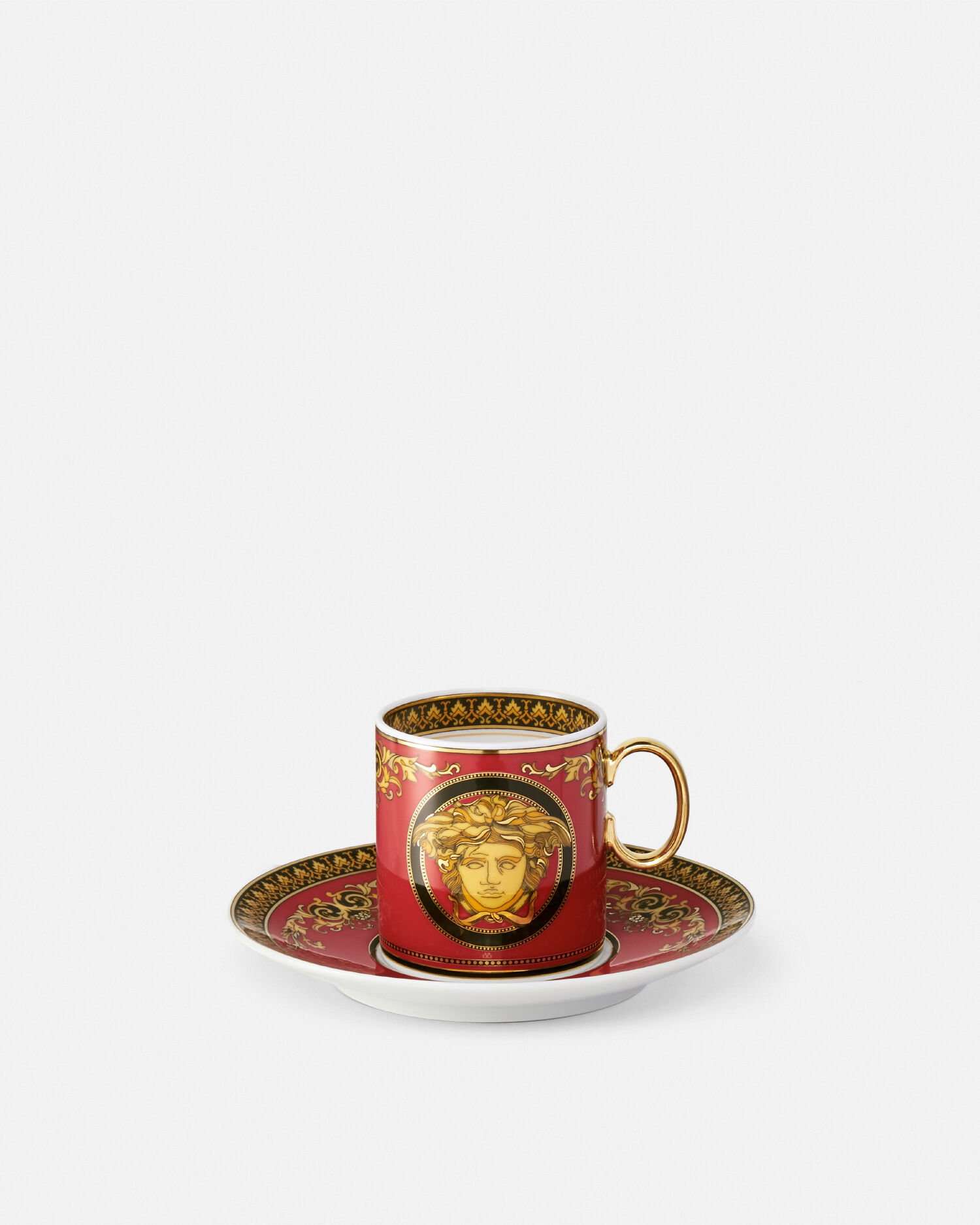 【半額】 プリント セット コーヒー レッド メドゥーサ | JP VERSACE 小物入れ