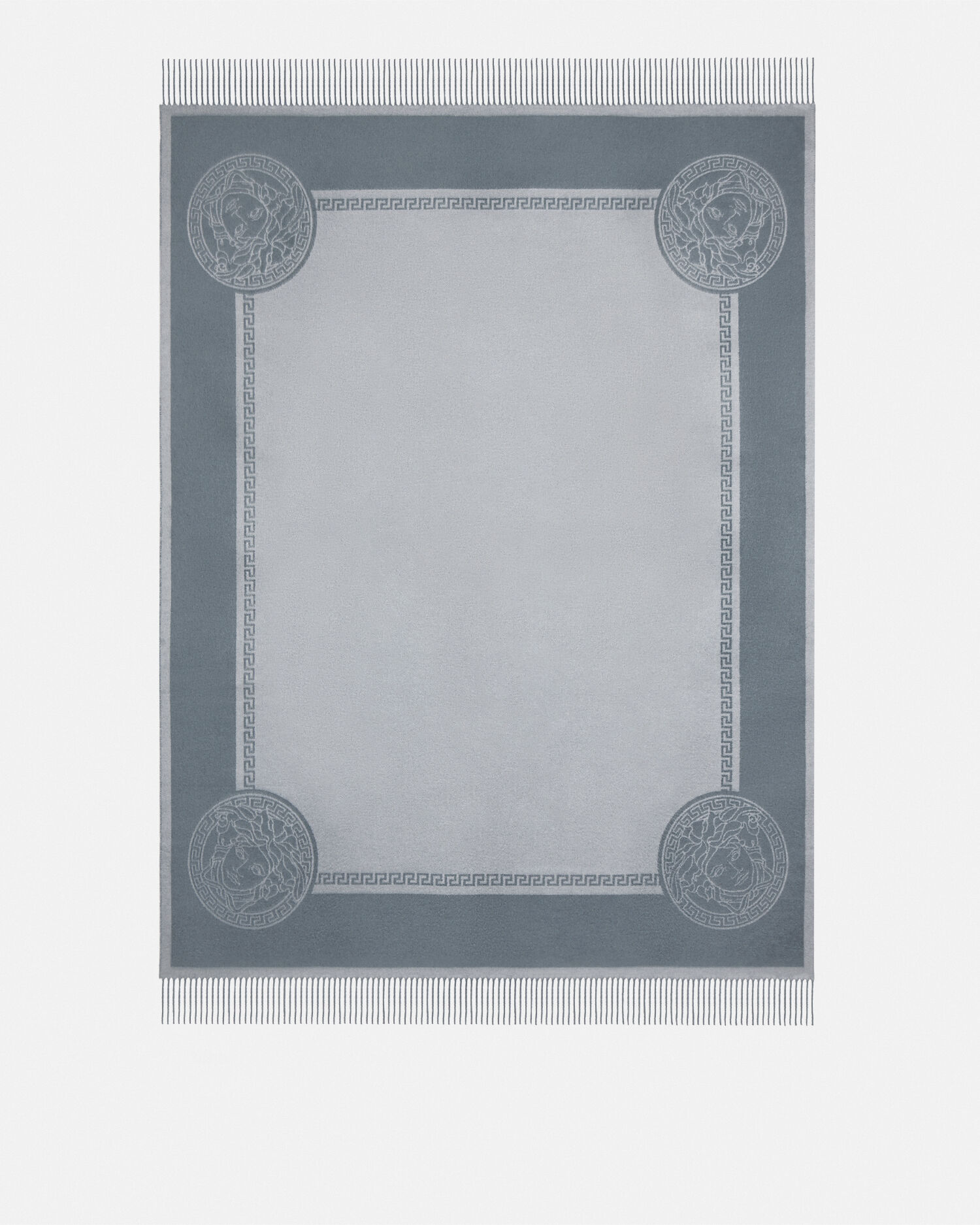 versace ブランケット バロッコ フーラード フリンジ ブランケット ブラック | VERSACE JP