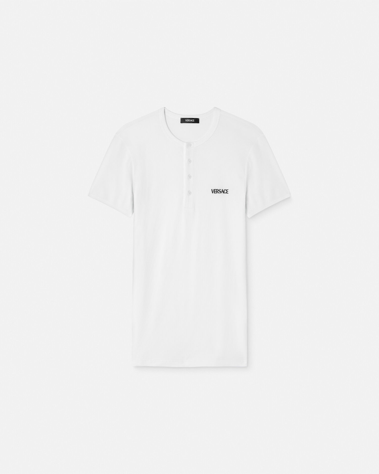 コットン リブ編み Tシャツ ブラック | VERSACE JP