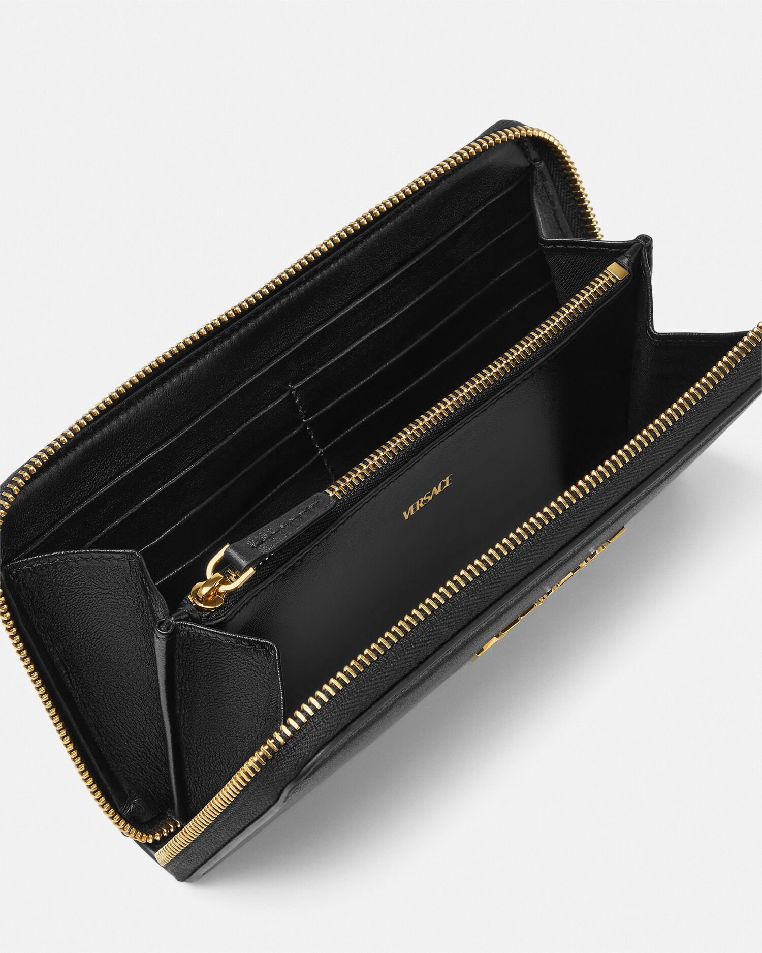 ヴェルサーチェ タグ ナッパ ウォレット ブラック,ゴールド | VERSACE JP