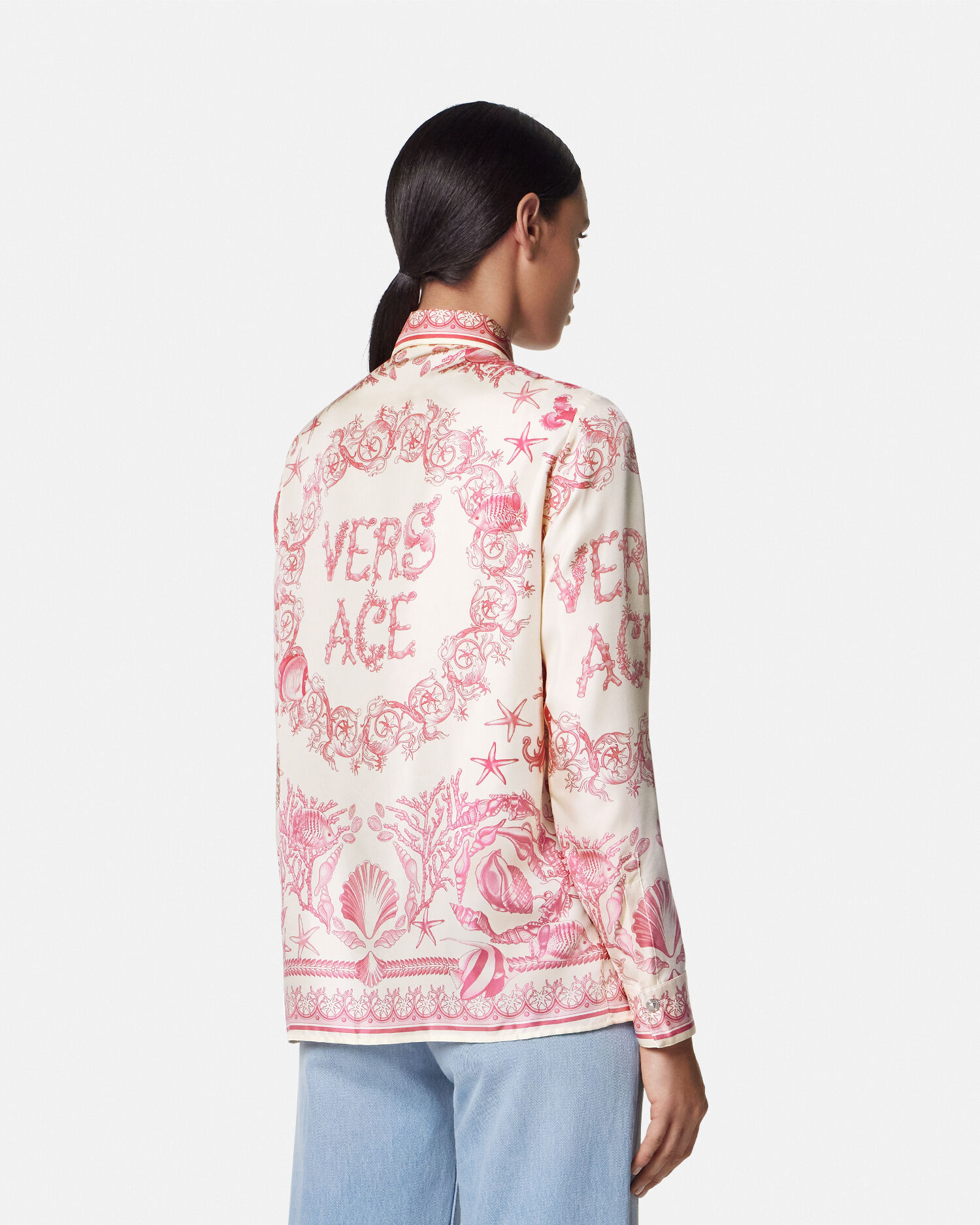 ★VERSACE★バロコ アンダーシャツ シルク シャツ アンダーウォーター バロッコ ピンク,ホワイト