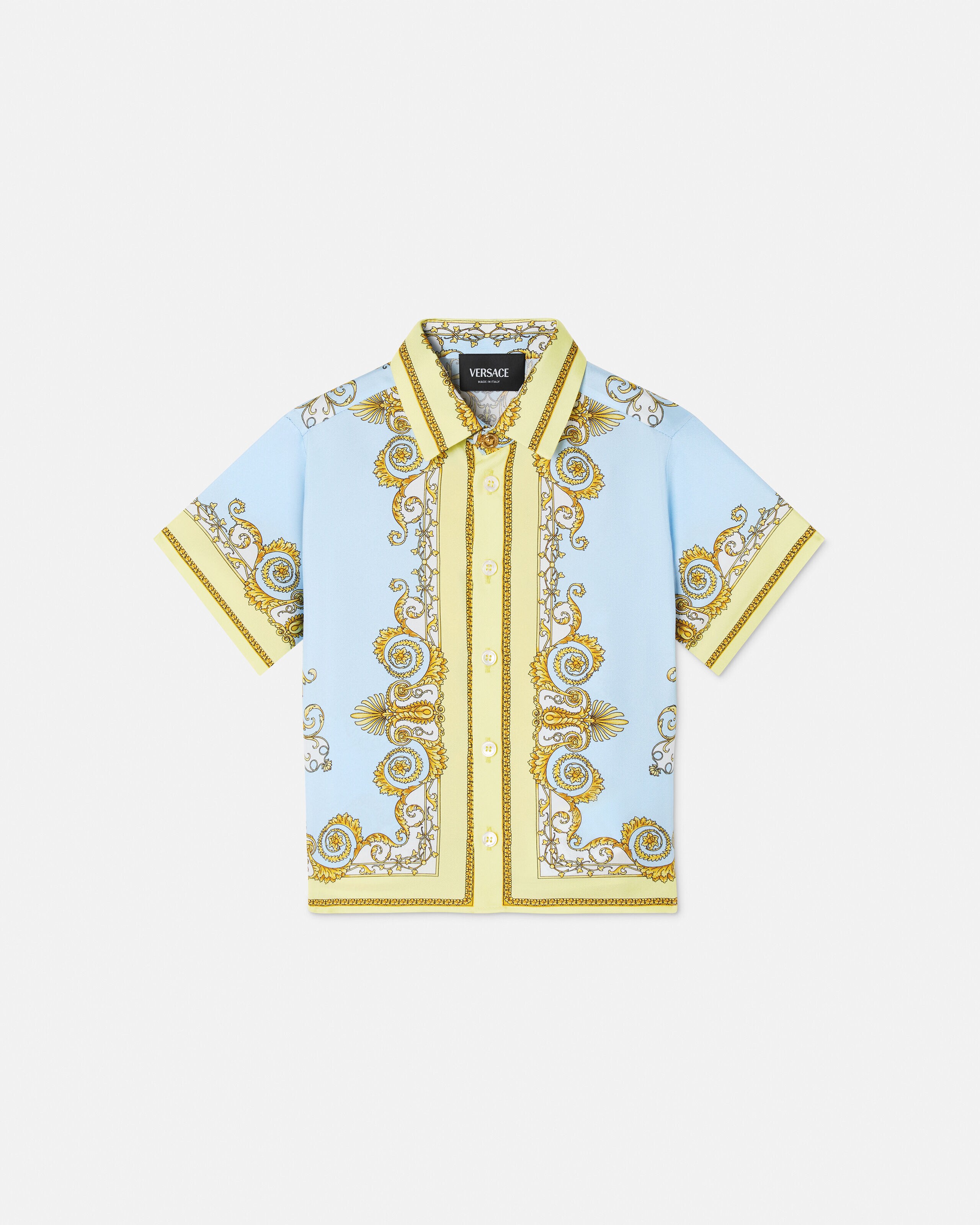 VERSACE パープル シャツ 刺繍 織り バンダナ ペイズリー スカーフ 