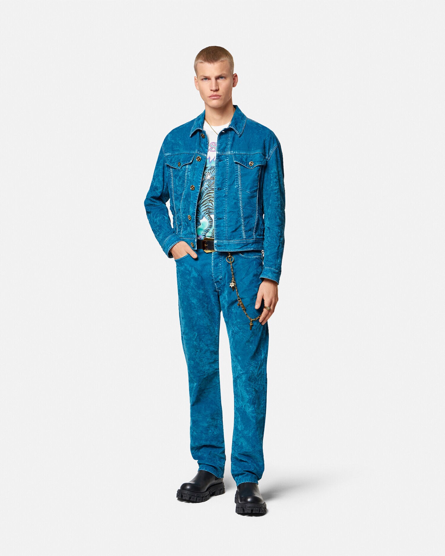 Versace メドゥーサ ベルベット ジーンズ | VERSACE