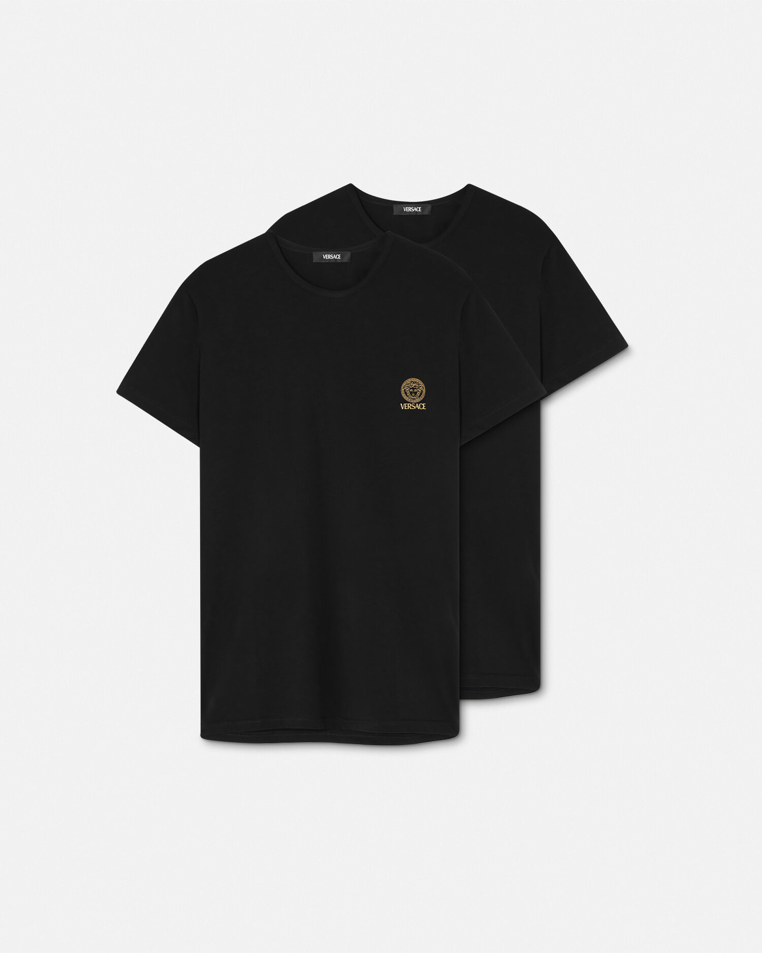 コットンジャージー アンダーシャツ 2枚パック ブラック | VERSACE JP