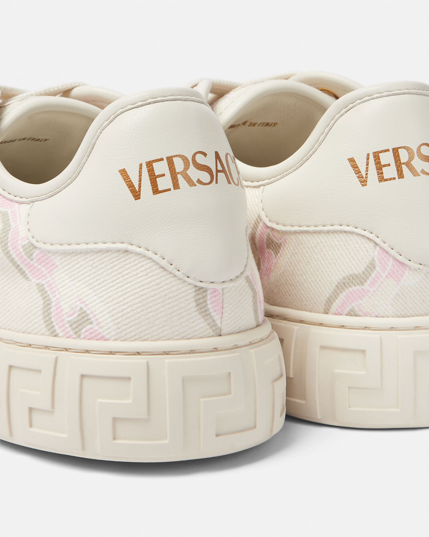 チェーン ストライプ グレカ スニーカー ホワイト,ピンク チェーン ストライプ グレカ スニーカー ホワイト,ピンク