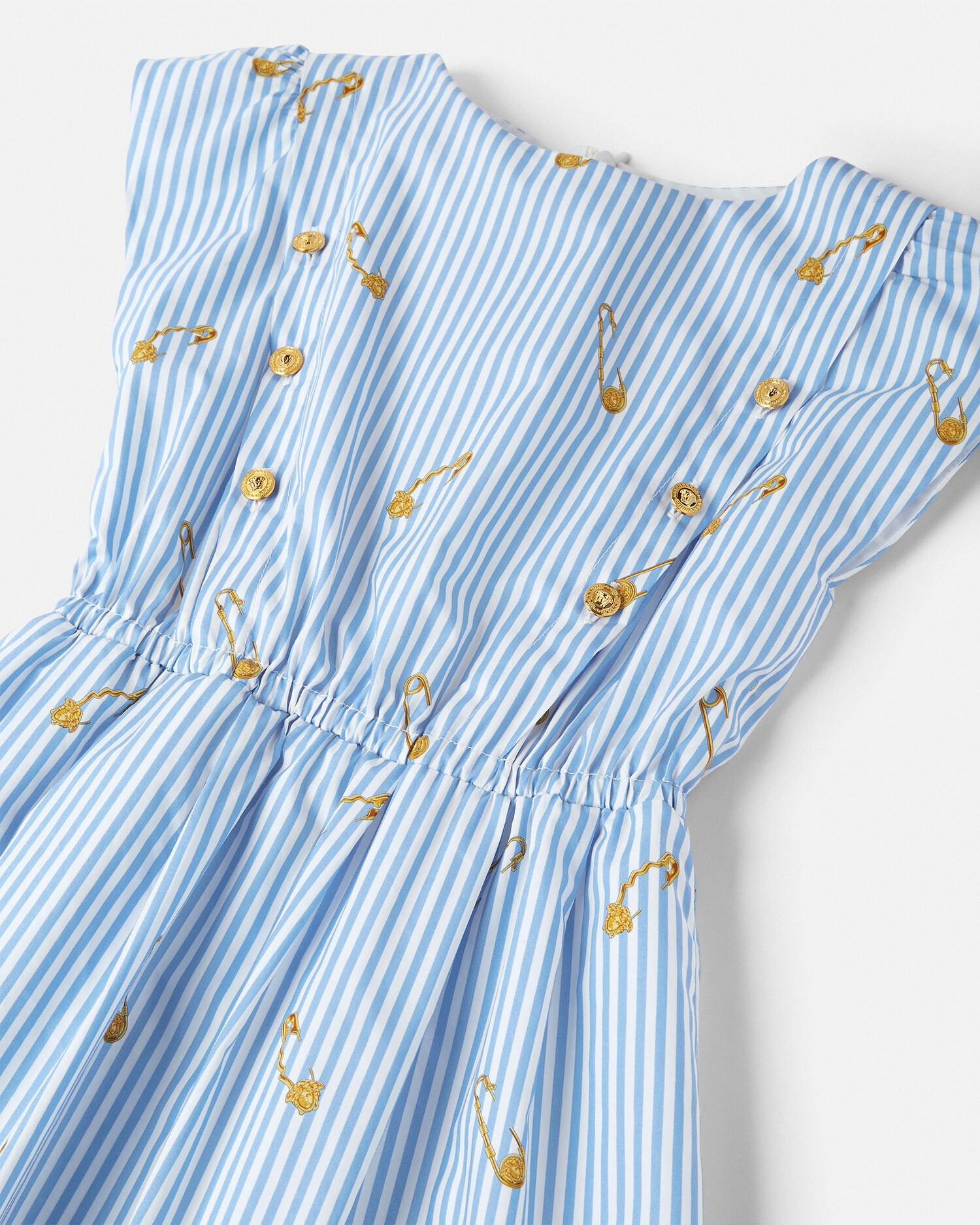 ドレス ピンストライプ ピン キッズ ブルー,ゴールド | VERSACE JP