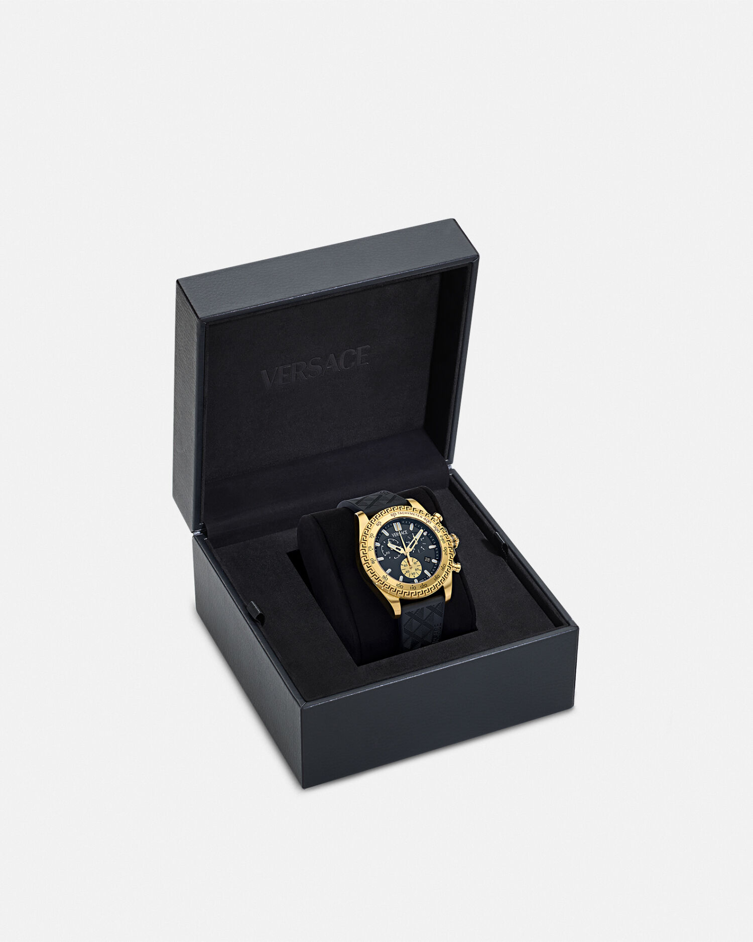 ヴェルサーチェ クロノ X ウォッチ ブラック,ゴールド | VERSACE JP