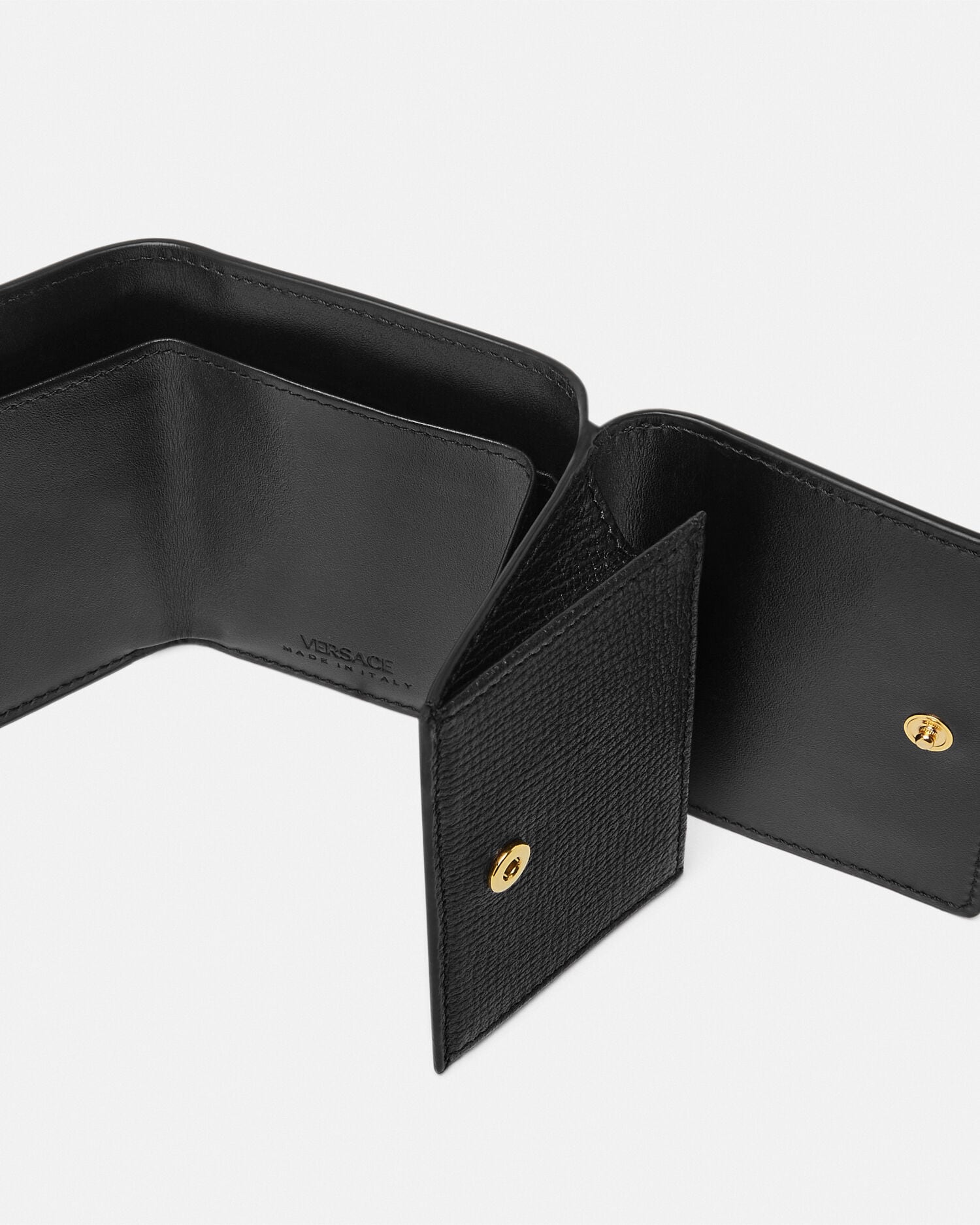 メドゥーサ ビギー レザー ウォレット ブラック,ゴールド | VERSACE JP
